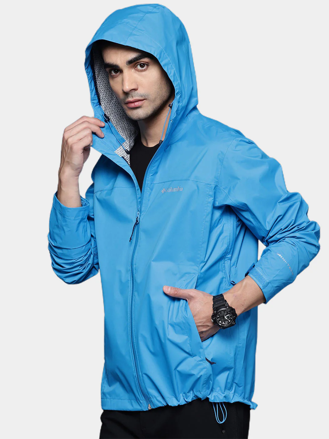 Columbia Men Blue EvaPOURation Jacket Waterproof - Image 12