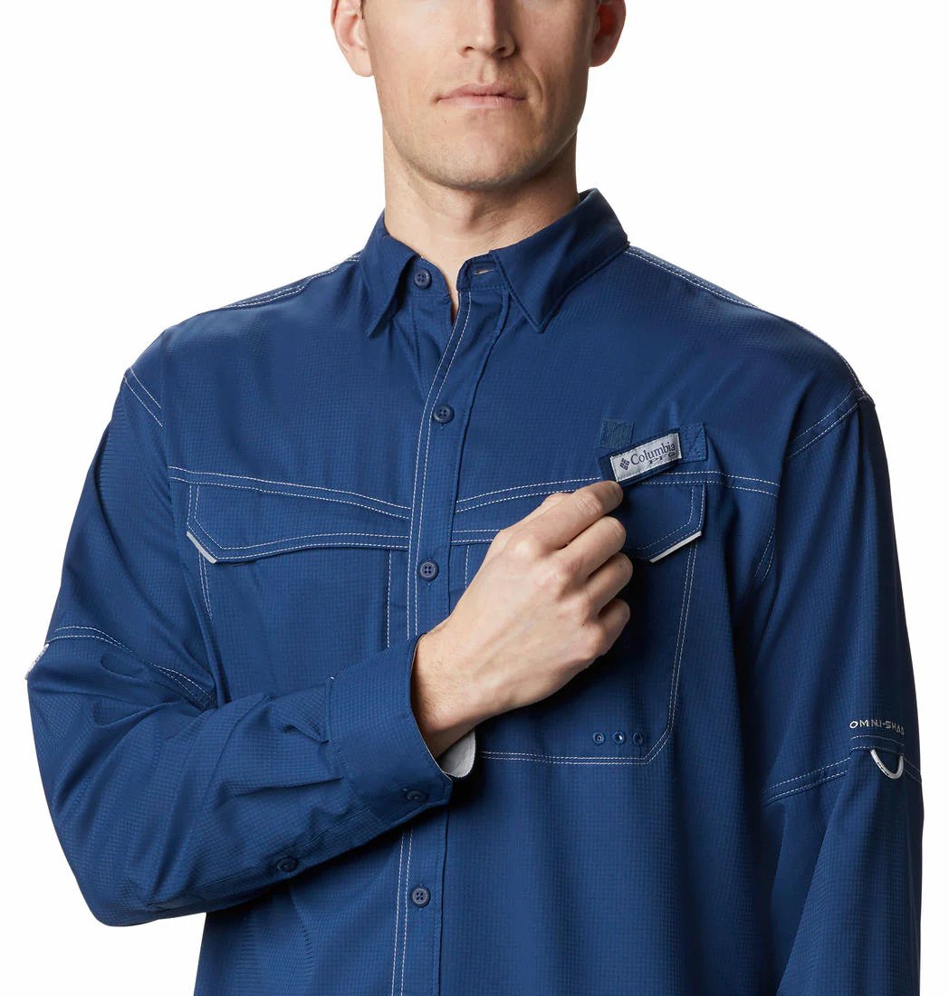 Columbia Men Blue Low Drag Offshore LS Shirt (Sun Protection) - Image 5