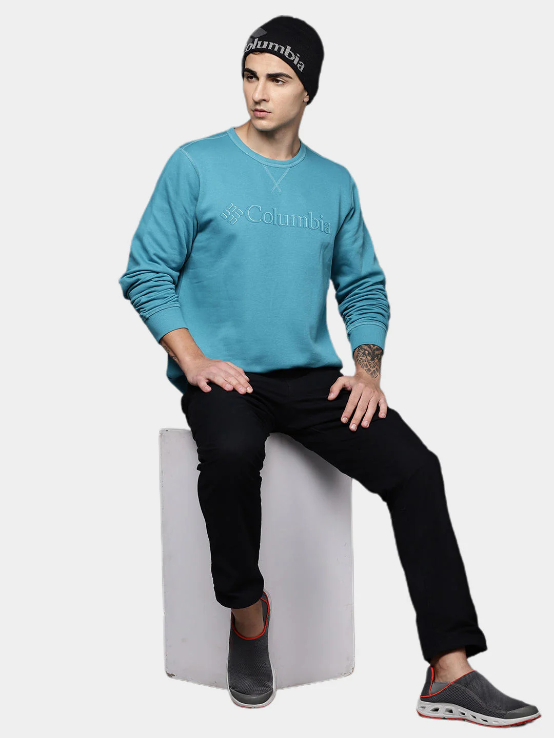 Columbia Men Blue M Columbia Logo Fleece Crew (Sun Protection) - Image 8
