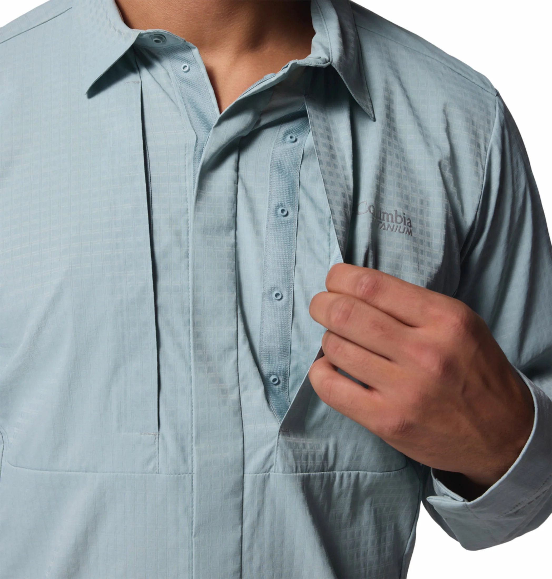 Columbia Men Blue Omni-Freeze Ridge Ascent Long Sleeve Shirt - Image 10