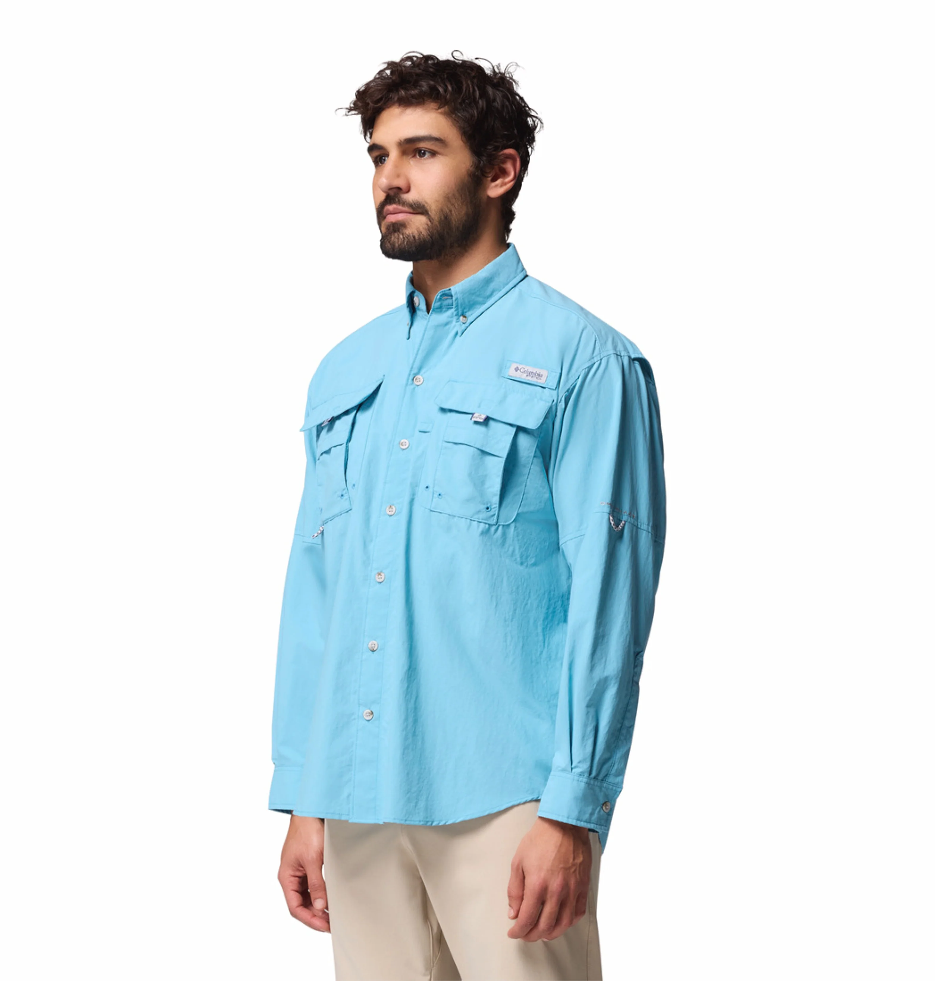 Columbia Men Blue Omni-Shade Bahama II Long Sleeve Shirt - Image 5