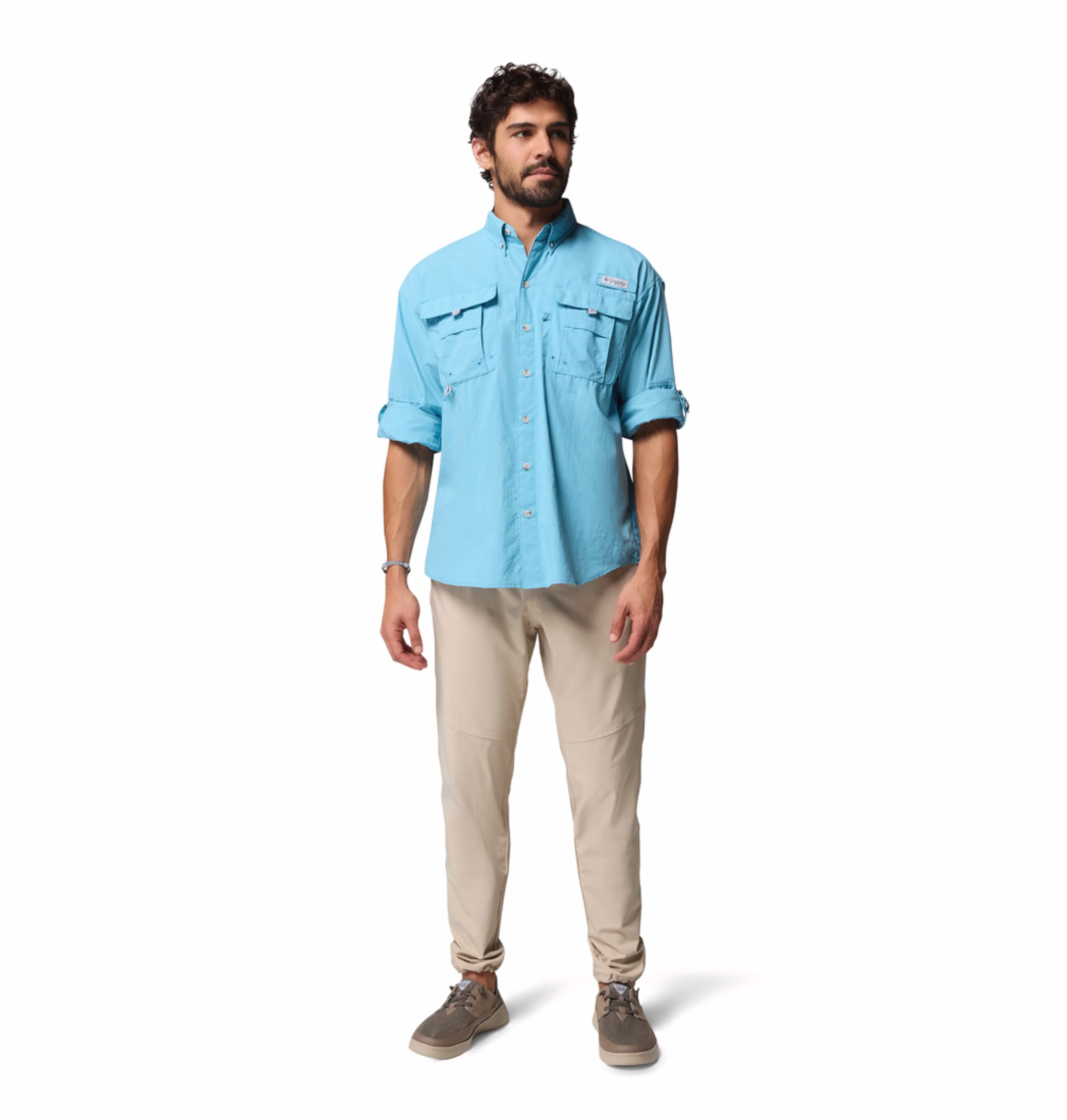 Columbia Men Blue Omni-Shade Bahama II Long Sleeve Shirt - Image 6
