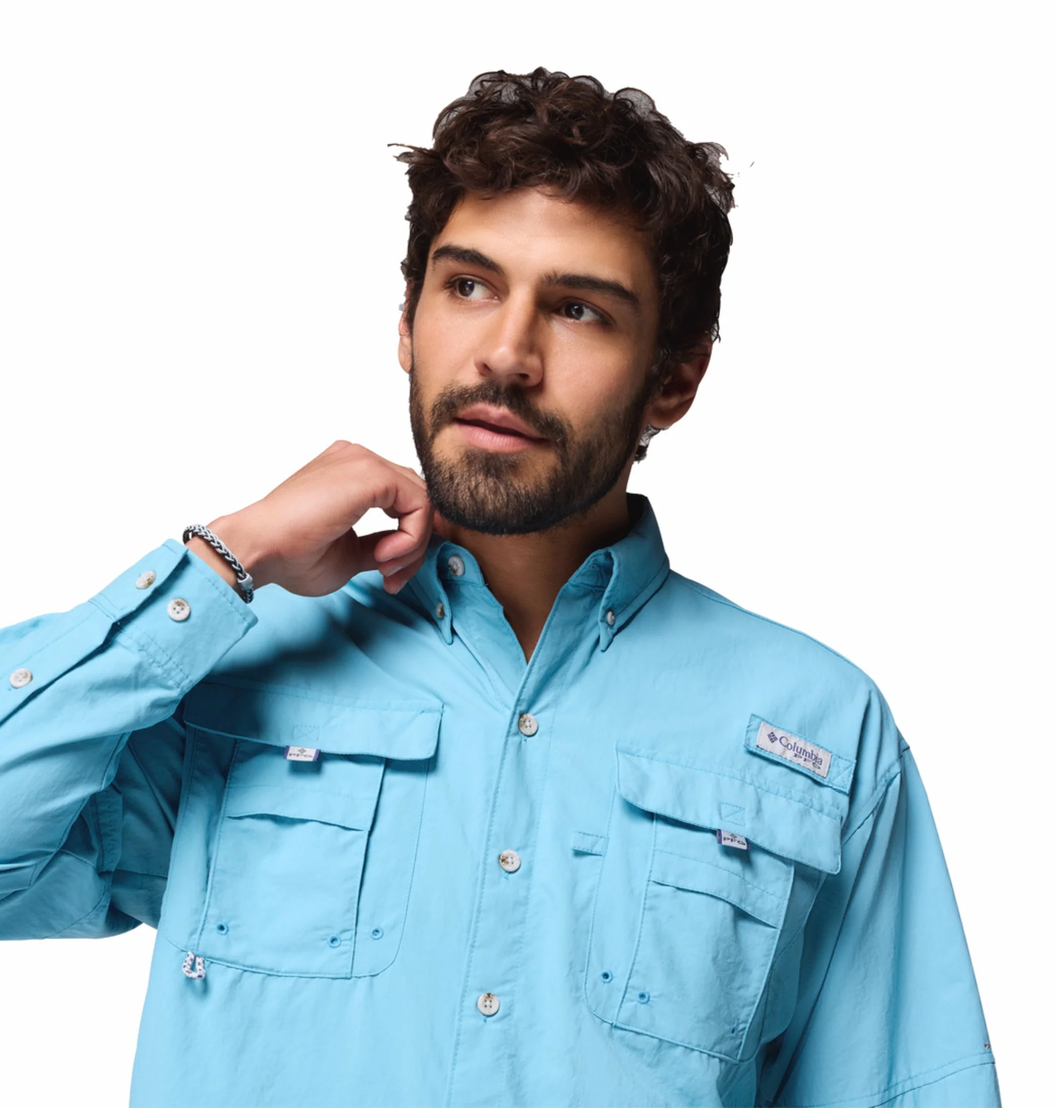 Columbia Men Blue Omni-Shade Bahama II Long Sleeve Shirt - Image 9