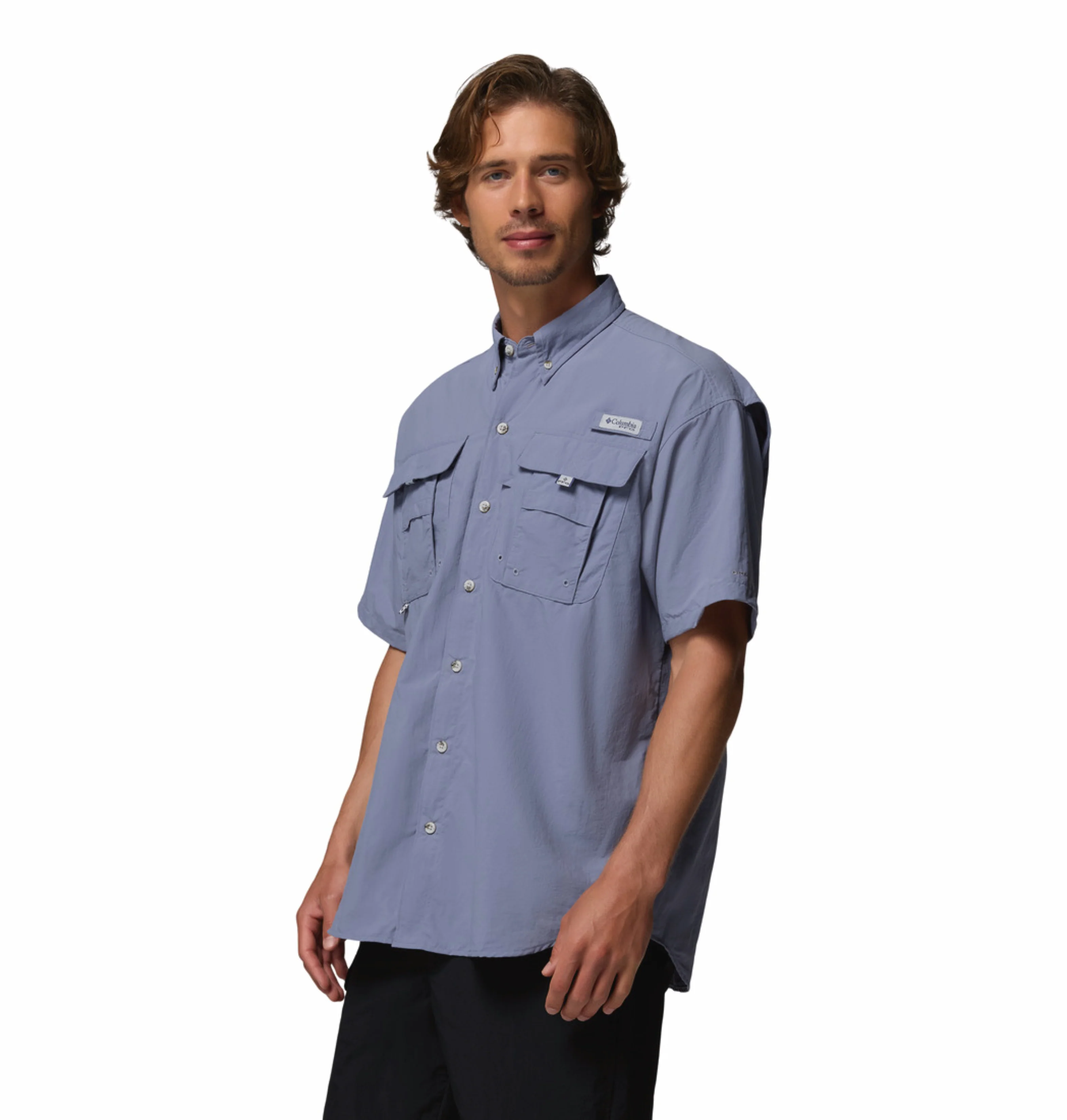 Columbia Men Blue Omni-Shade Bahama II Short Sleeve Shirt - Image 5