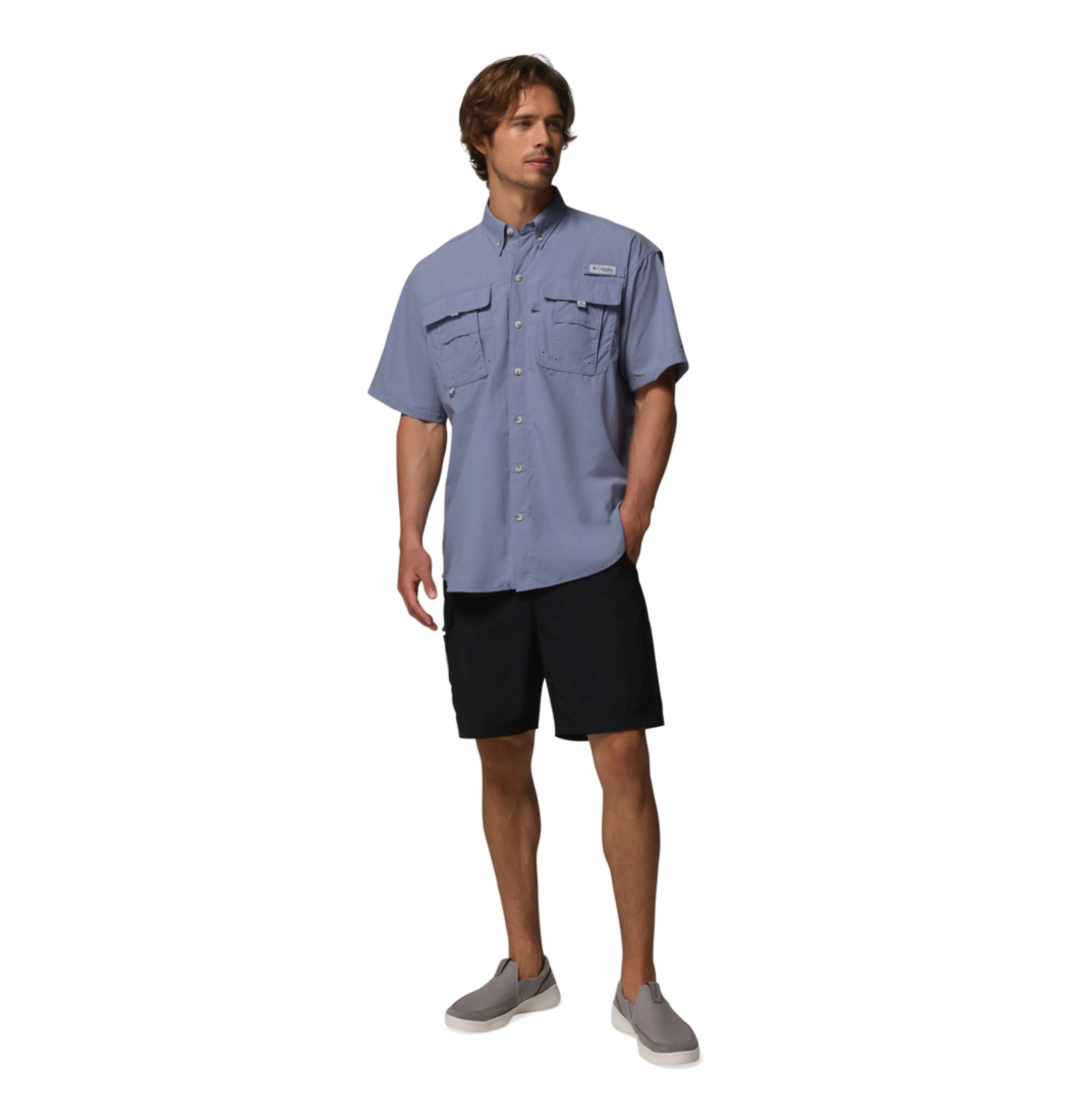 Columbia Men Blue Omni-Shade Bahama II Short Sleeve Shirt - Image 6