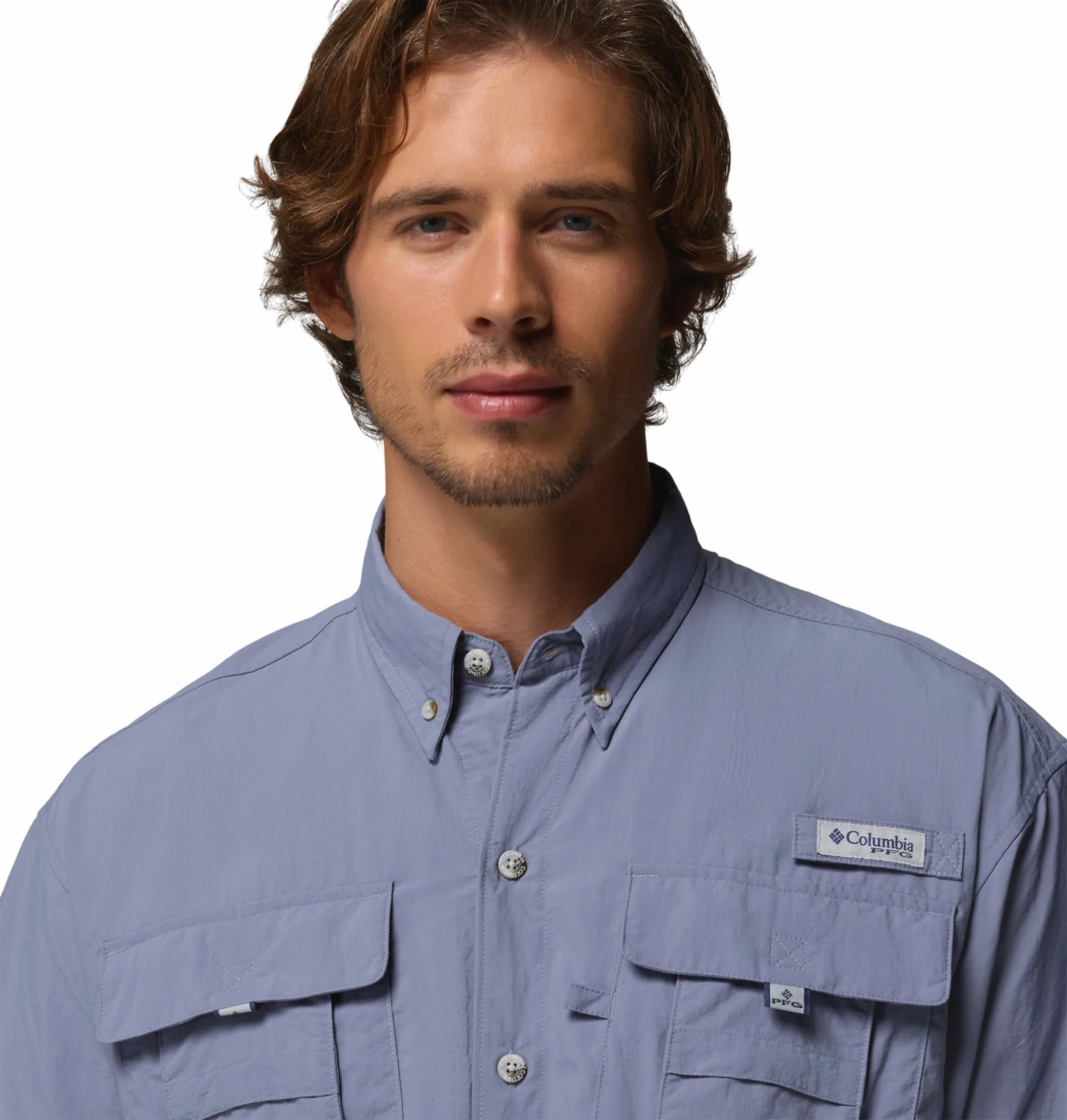 Columbia Men Blue Omni-Shade Bahama II Short Sleeve Shirt - Image 7