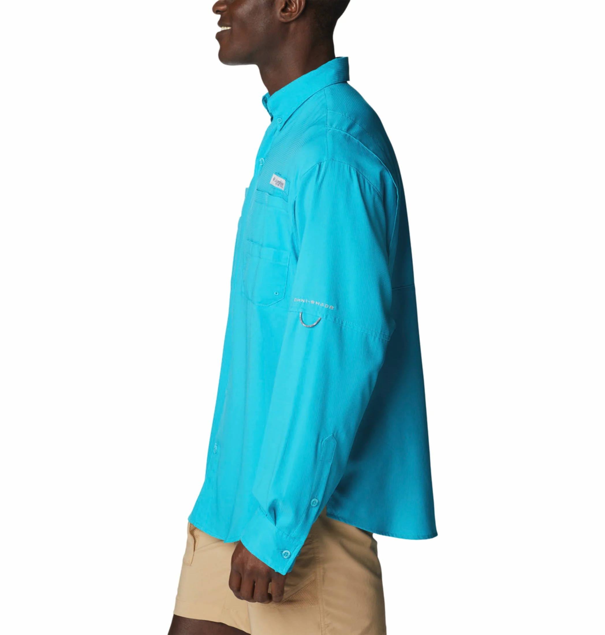 Columbia Men Blue Omni-Shade Tamiami II Long Sleeve Shirt - Image 5