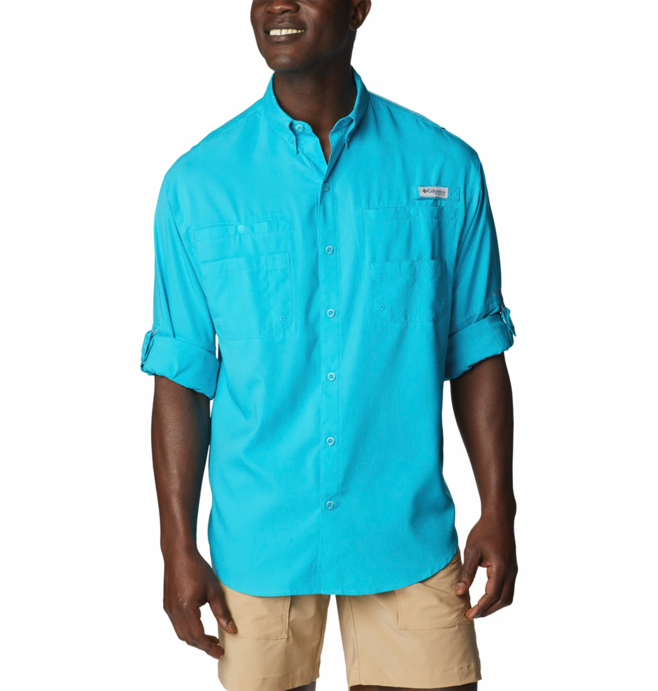 Columbia Men Blue Omni-Shade Tamiami II Long Sleeve Shirt - Image 8