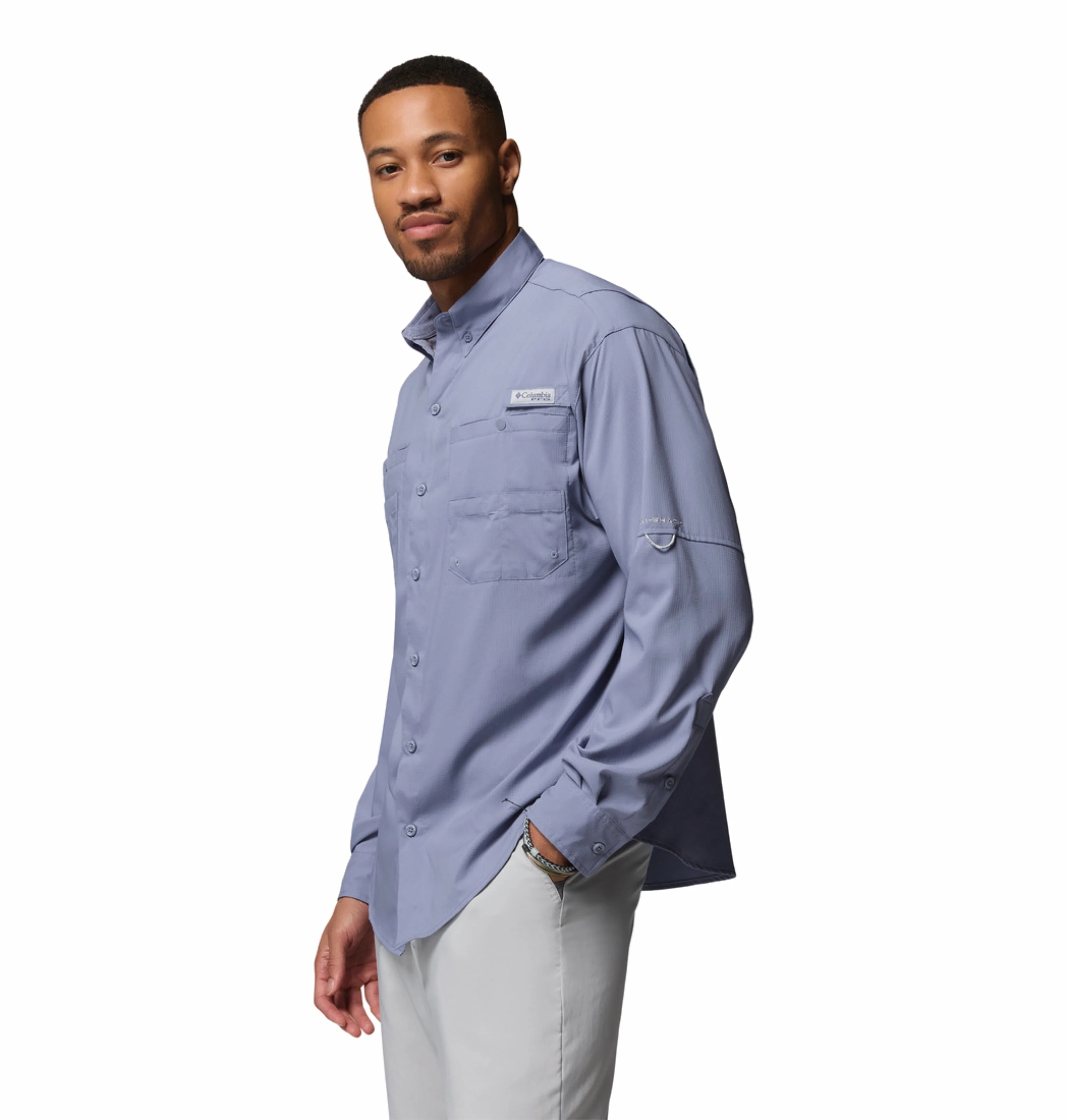 Columbia Men Blue Omni-Shade Tamiami II Long Sleeve Shirt - Image 5