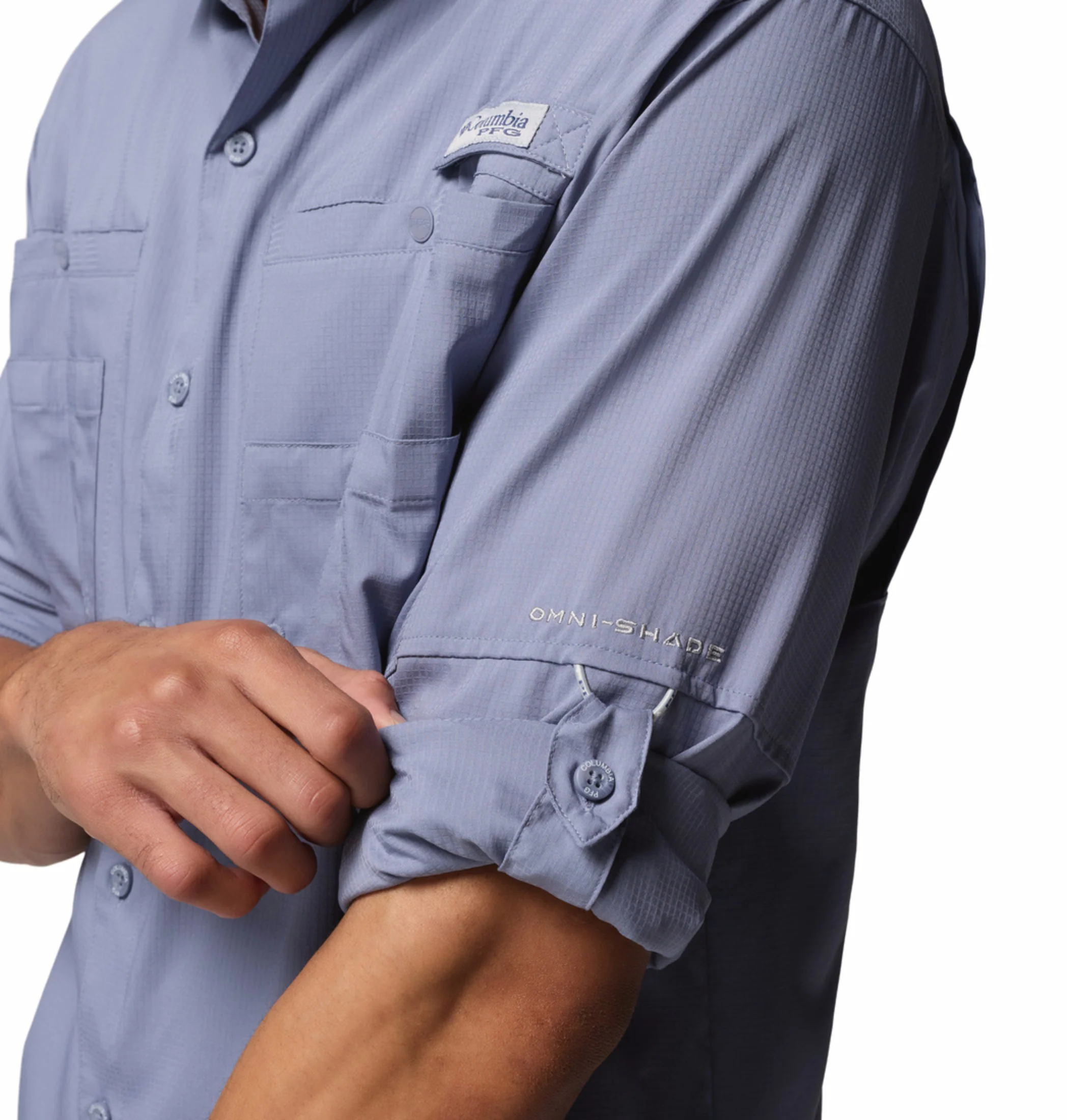 Columbia Men Blue Omni-Shade Tamiami II Long Sleeve Shirt - Image 8