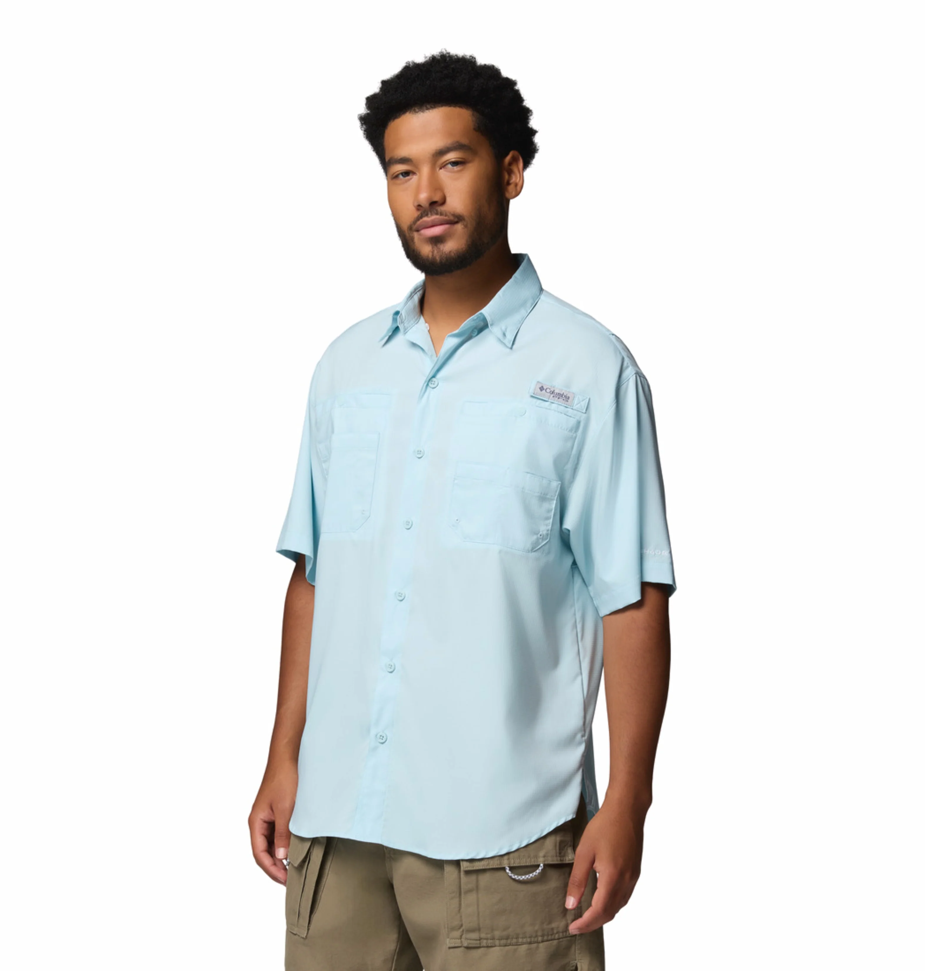Columbia Men Blue Omni-Shade Tamiami II Short Sleeve Shirt - Image 3