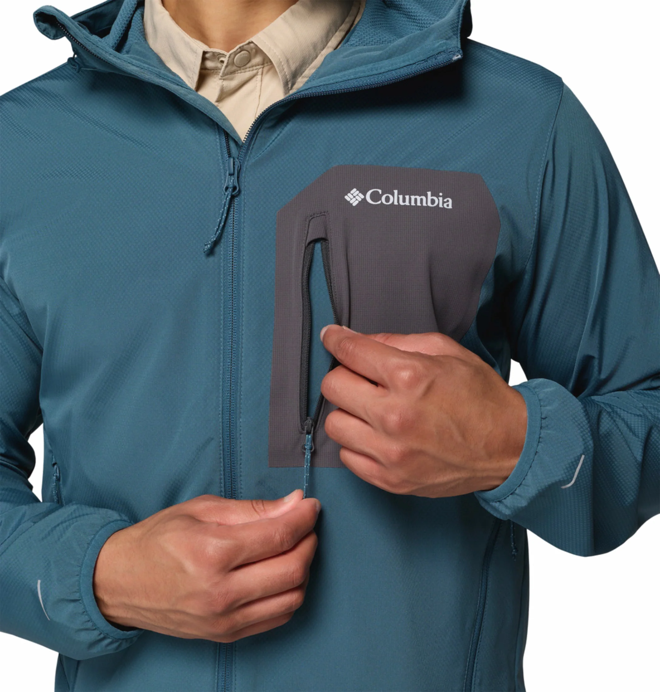 Columbia Men Blue Omni-Shield Tall Heights III Soft Shell Jacket - Image 9