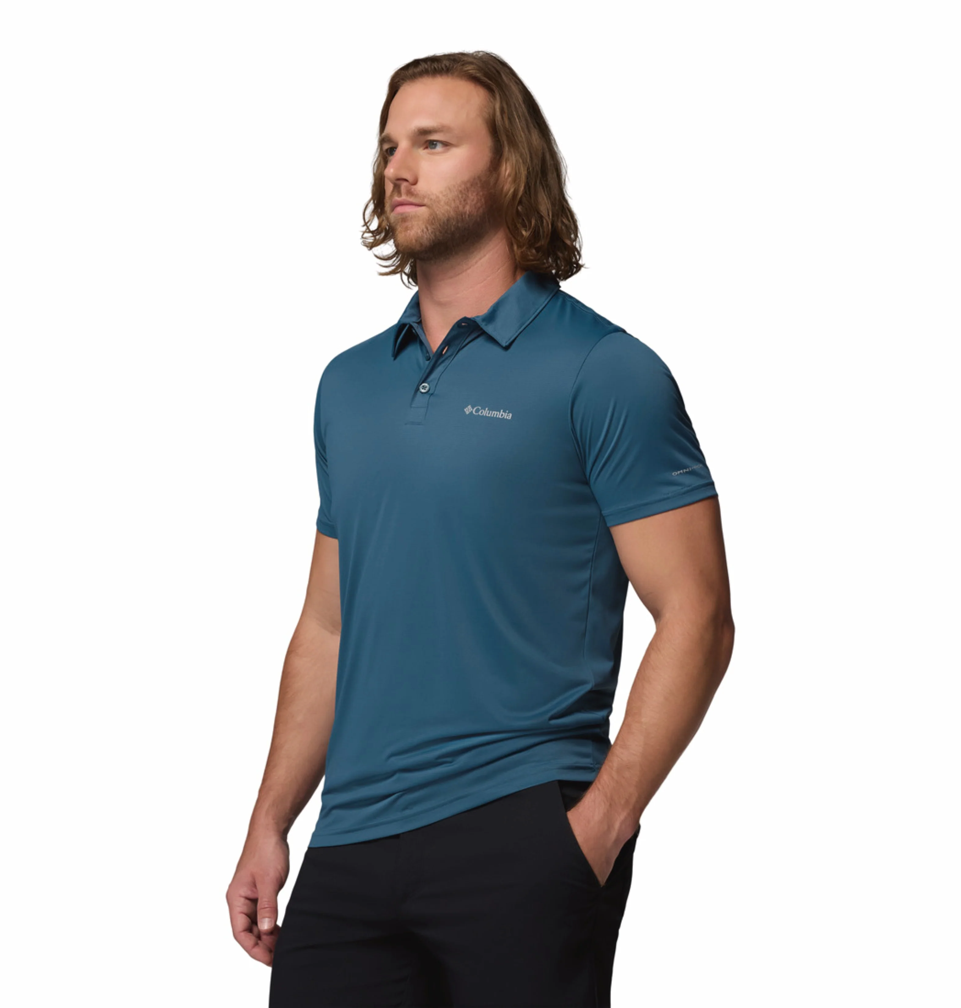 Columbia Men Blue Omni-Wick Hike Polo Tshirt - Image 5