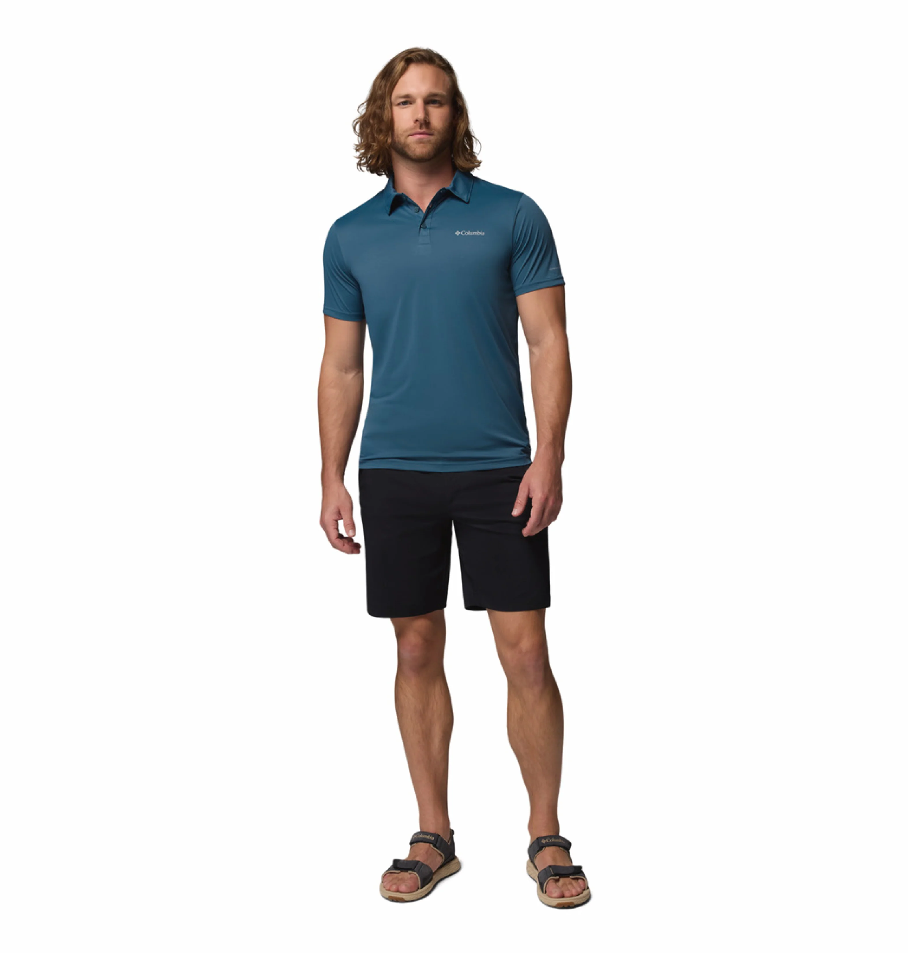 Columbia Men Blue Omni-Wick Hike Polo Tshirt - Image 6