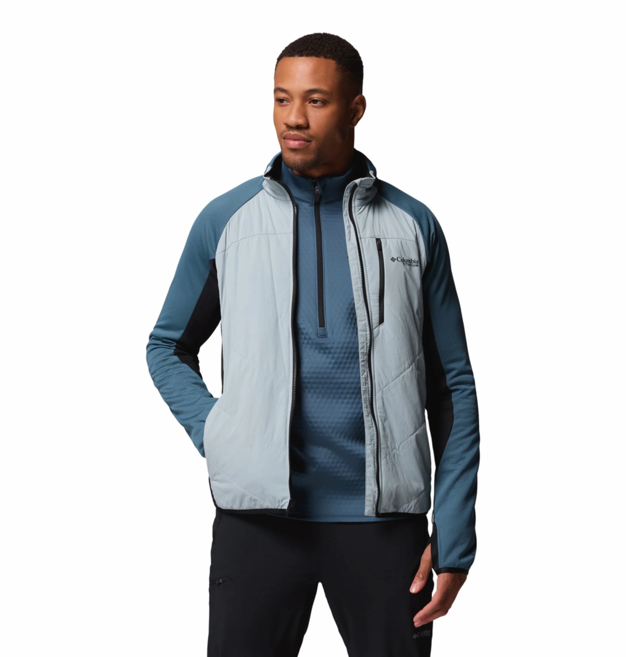 Columbia Men Blue OmniHeat Arctic Hybrid Fleece Jacket - Image 7