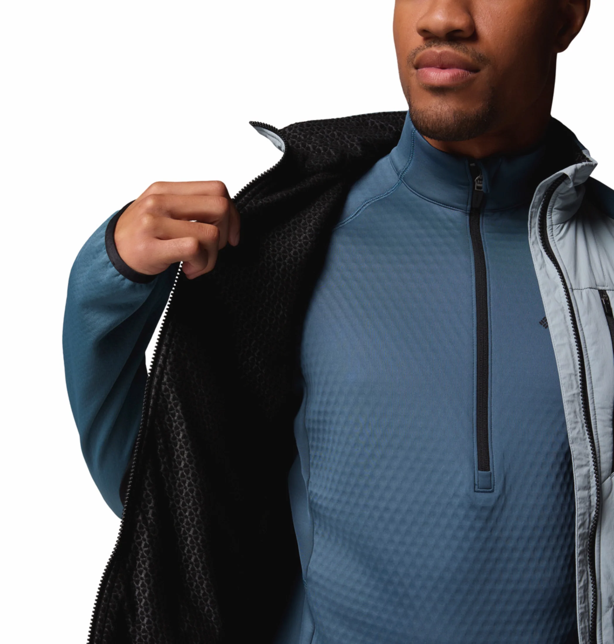 Columbia Men Blue OmniHeat Arctic Hybrid Fleece Jacket - Image 8