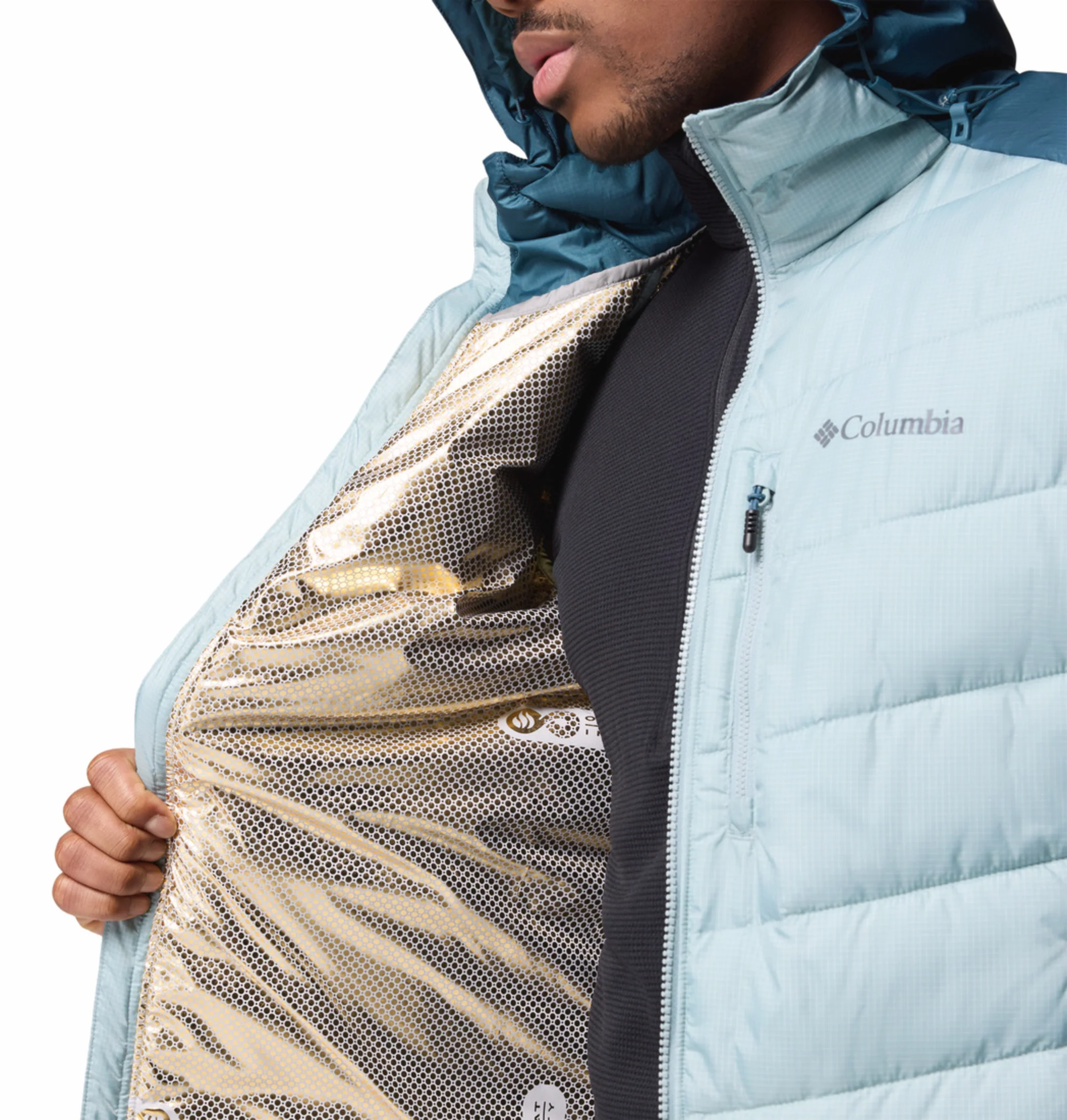 Columbia Men Blue OmniHeat Infinity Labyrinth Loop II Down Jacket - Image 9