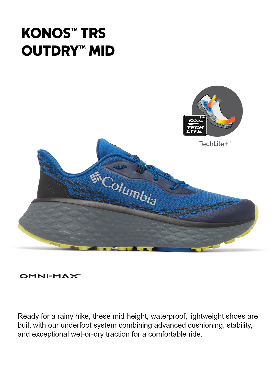 Columbia Men Blue OmniMax Konos Trillium ATR Trail Running Shoes - Image 2