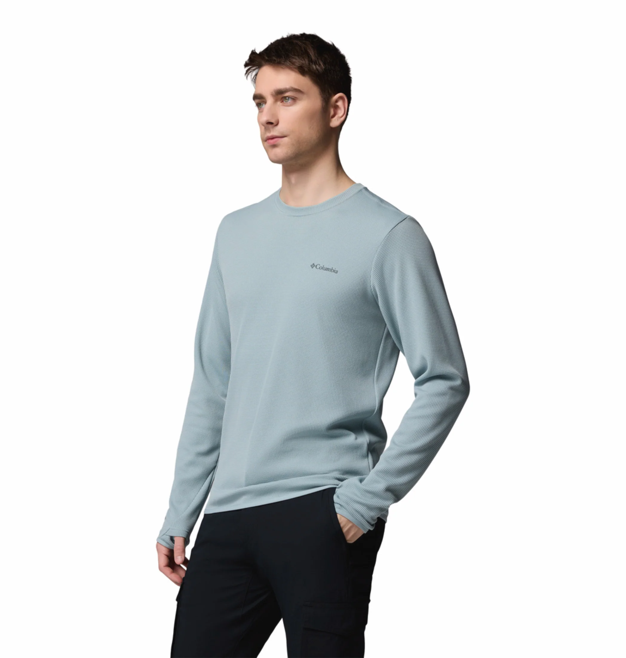 Columbia Men Blue OmniShade UPF 50 Tech Trail Utility Sweatshirt - Image 5