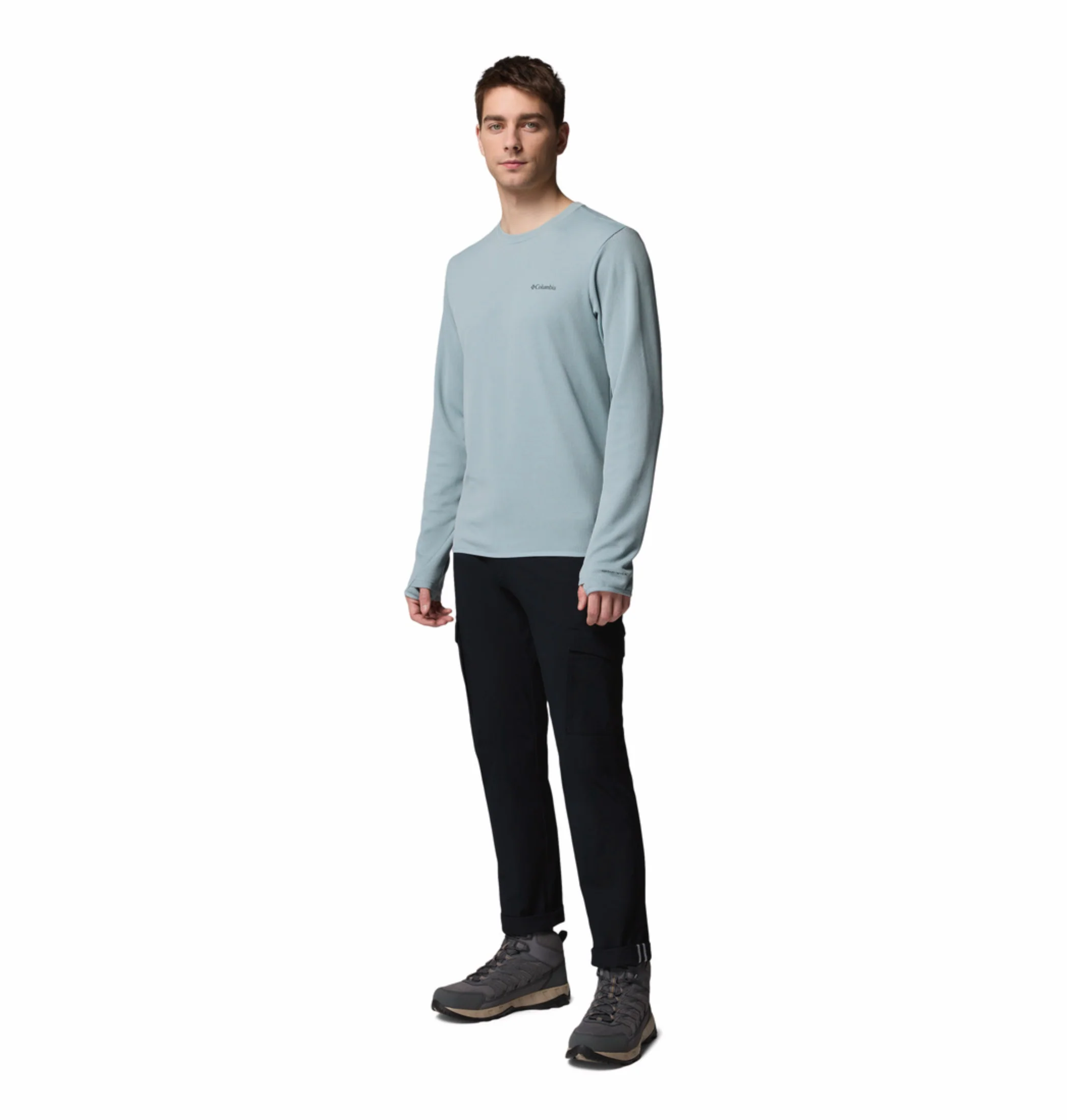 Columbia Men Blue OmniShade UPF 50 Tech Trail Utility Sweatshirt - Image 6