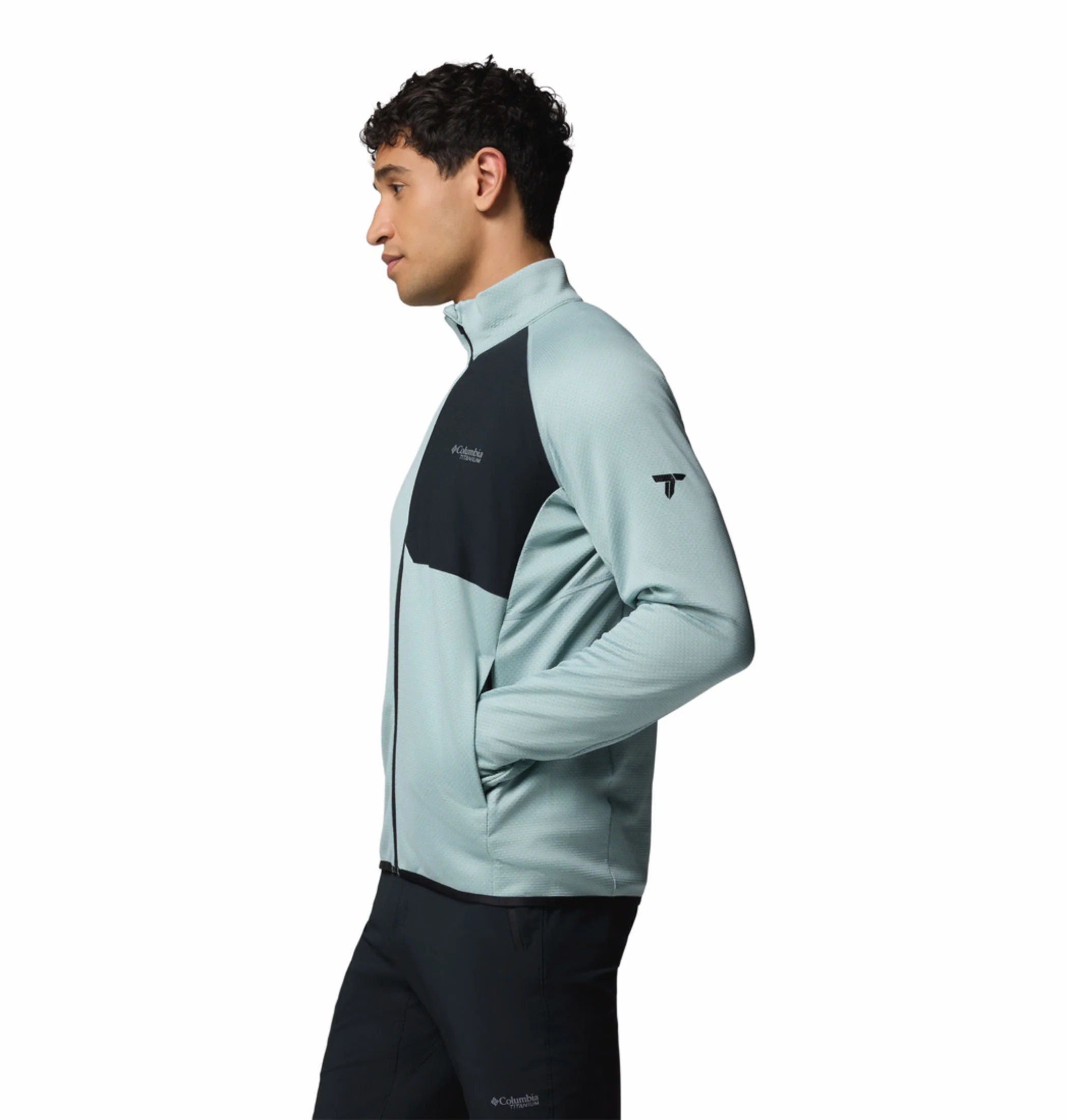 Columbia Men Blue OmniWick Triple Canyon Grid II Fleece Jacket - Image 5