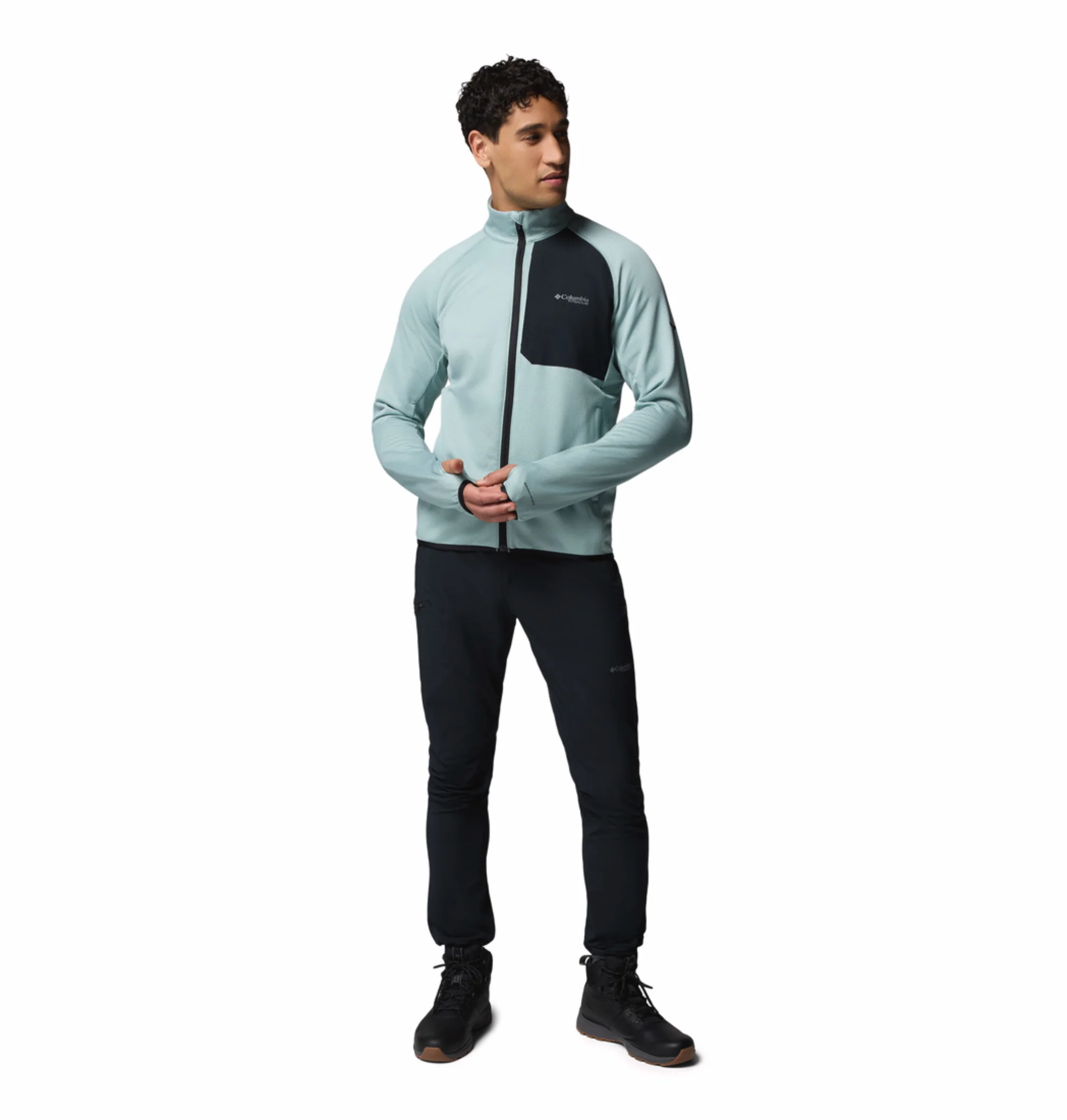 Columbia Men Blue OmniWick Triple Canyon Grid II Fleece Jacket - Image 6