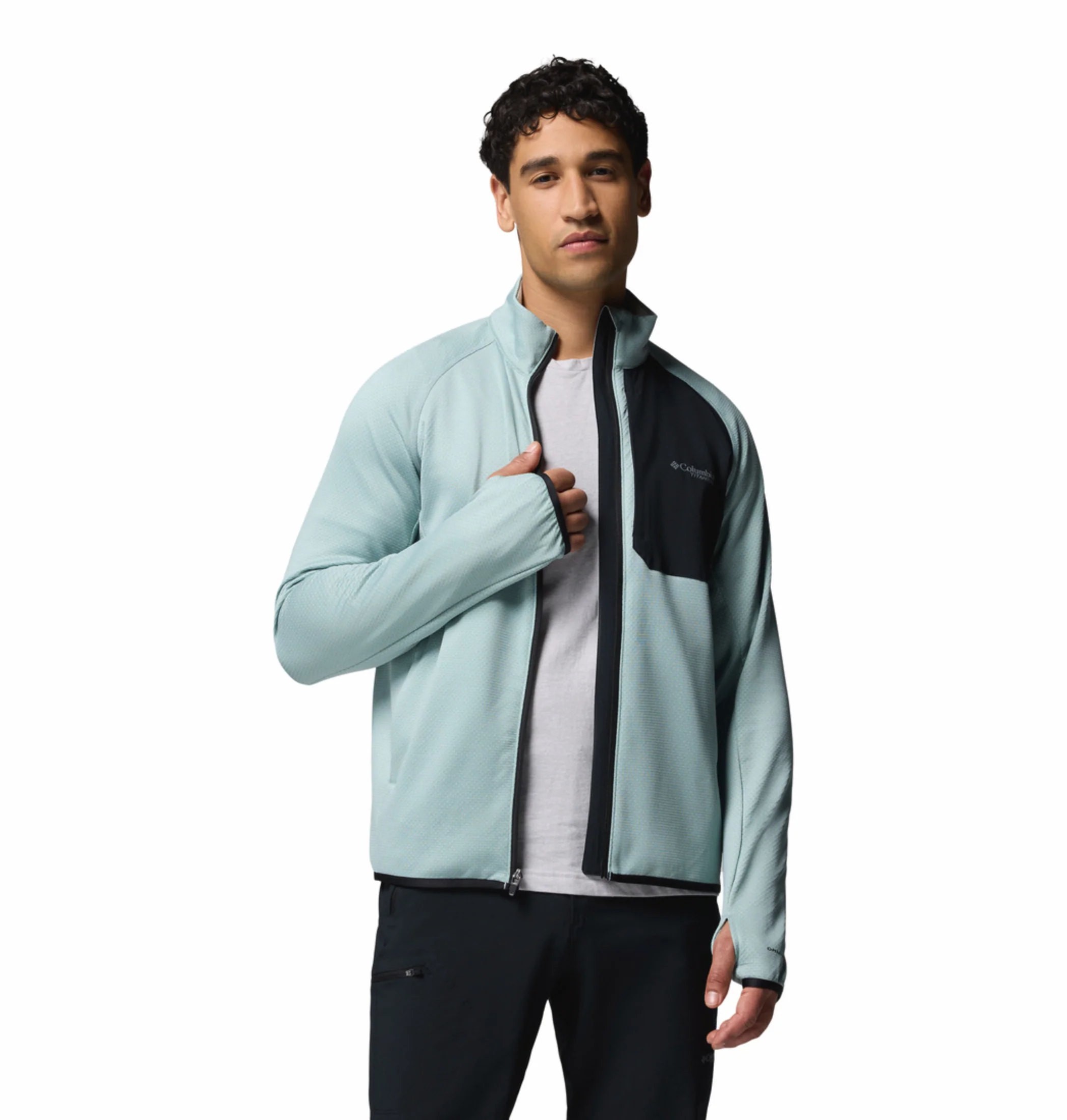Columbia Men Blue OmniWick Triple Canyon Grid II Fleece Jacket - Image 7