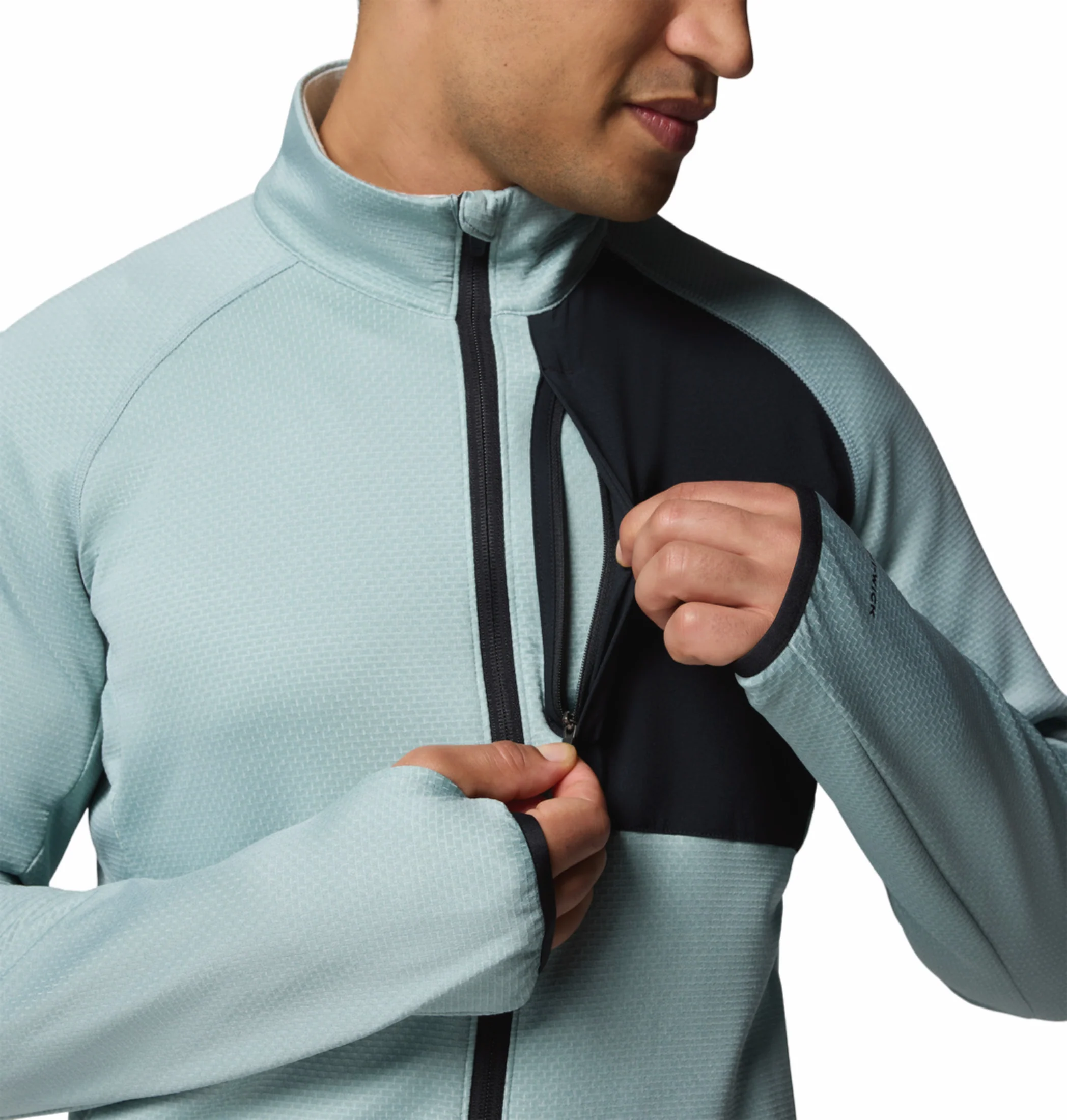 Columbia Men Blue OmniWick Triple Canyon Grid II Fleece Jacket - Image 9