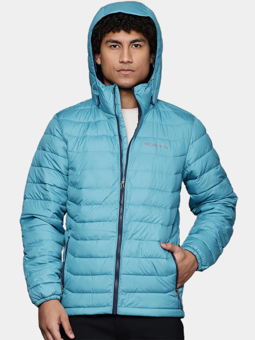 Columbia Men Blue Powder Lite Hooded Jacket - Image 11