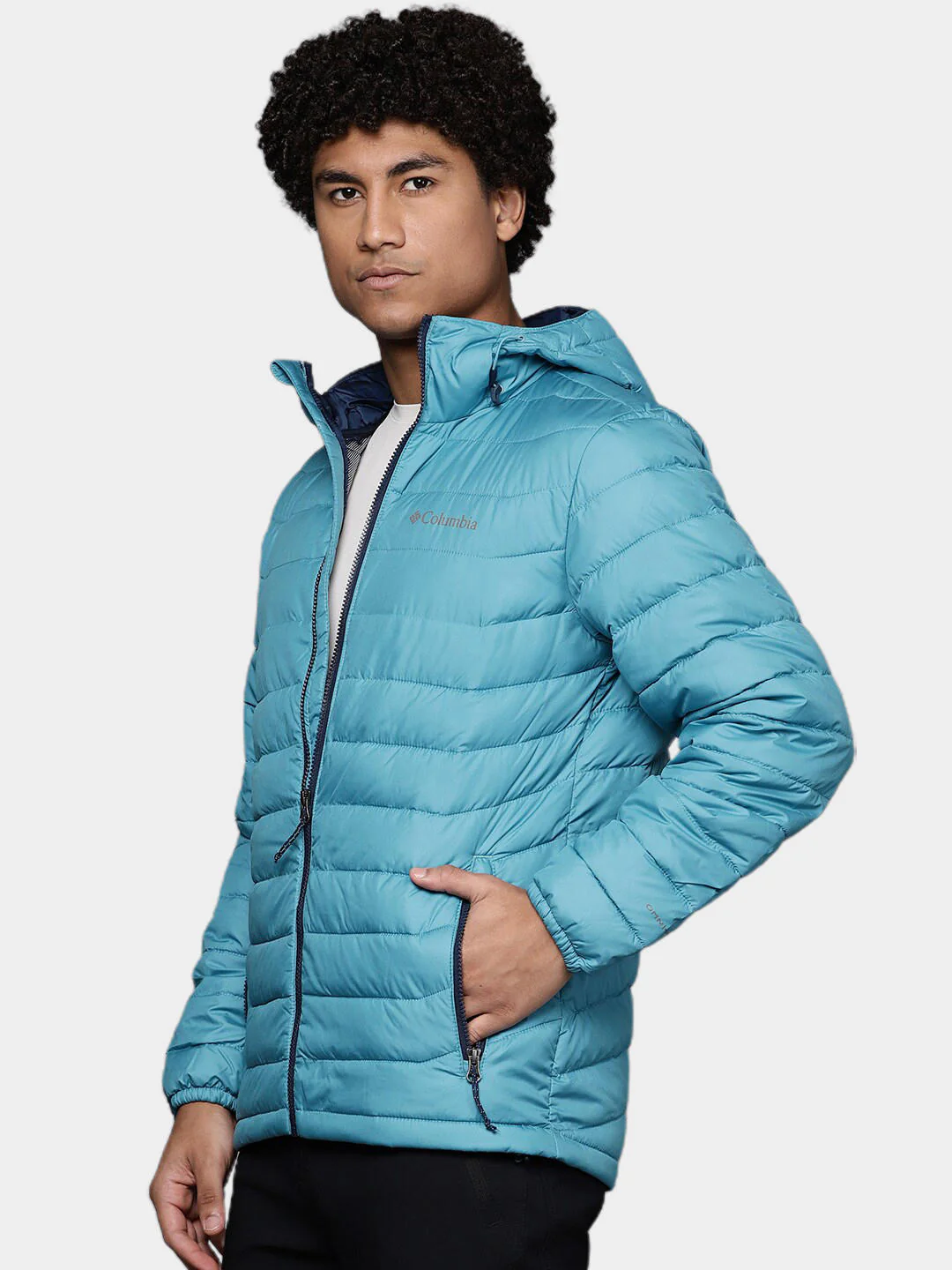 Columbia Men Blue Powder Lite Hooded Jacket - Image 12