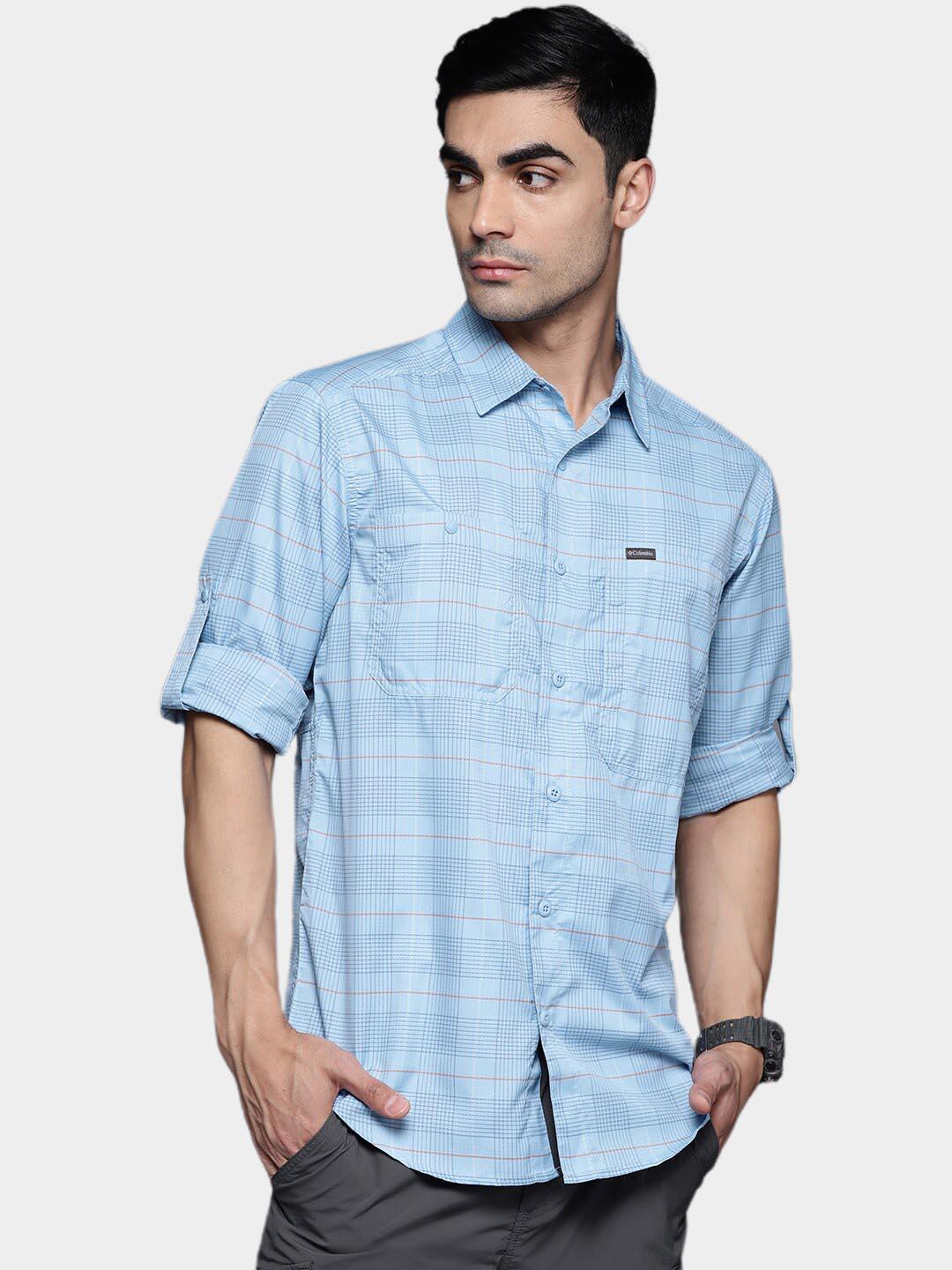 Columbia Men Blue Silver Ridge Utility Lite Plaid LS (Sun Protection) - Image 12