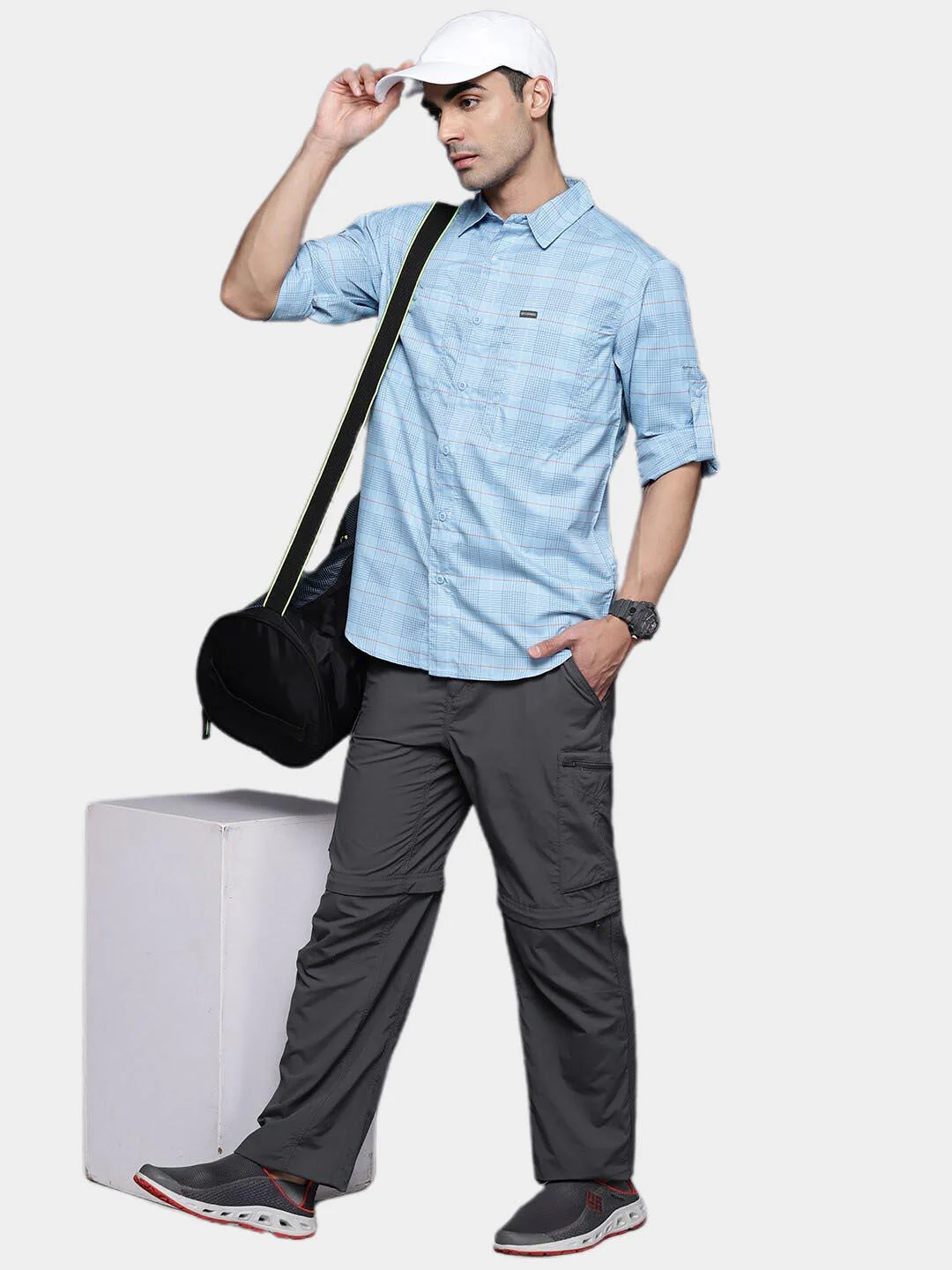Columbia Men Blue Silver Ridge Utility Lite Plaid LS (Sun Protection) - Image 13
