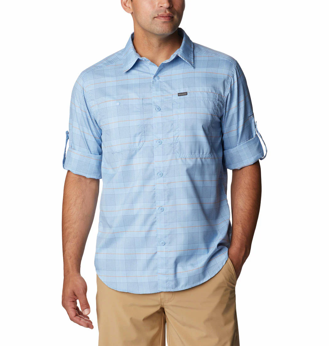 Columbia Men Blue Silver Ridge Utility Lite Plaid LS (Sun Protection) - Image 6