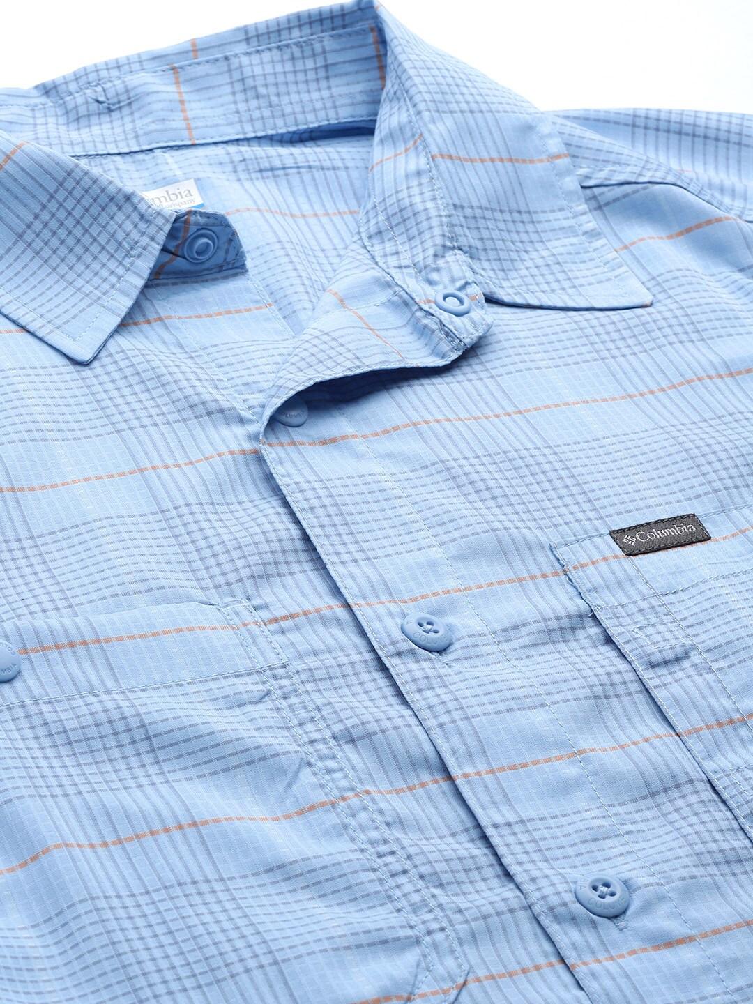 Columbia Men Blue Silver Ridge Utility Lite Plaid LS (Sun Protection) - Image 8