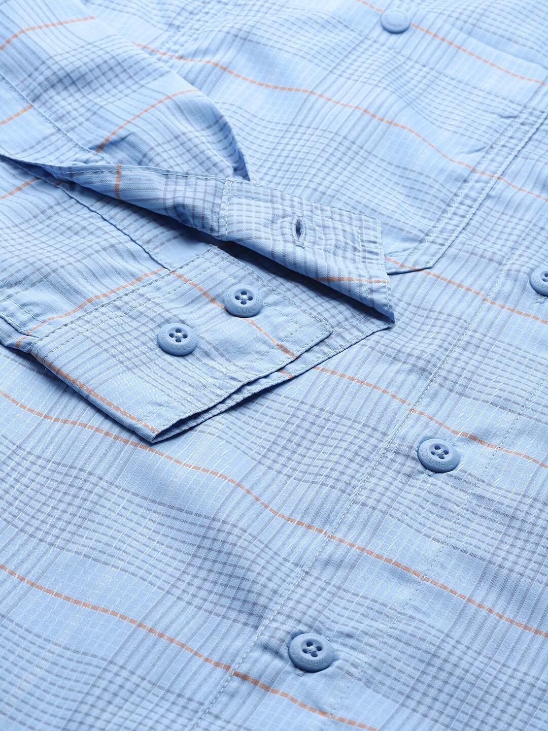 Columbia Men Blue Silver Ridge Utility Lite Plaid LS (Sun Protection) - Image 9
