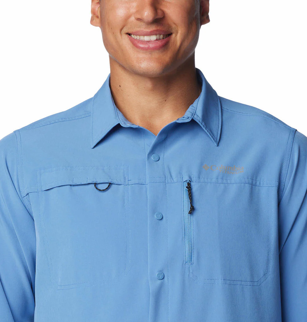 Columbia Men Navy Blue Summit Valley Woven LS Shirt (Sun Protection) - Image 5