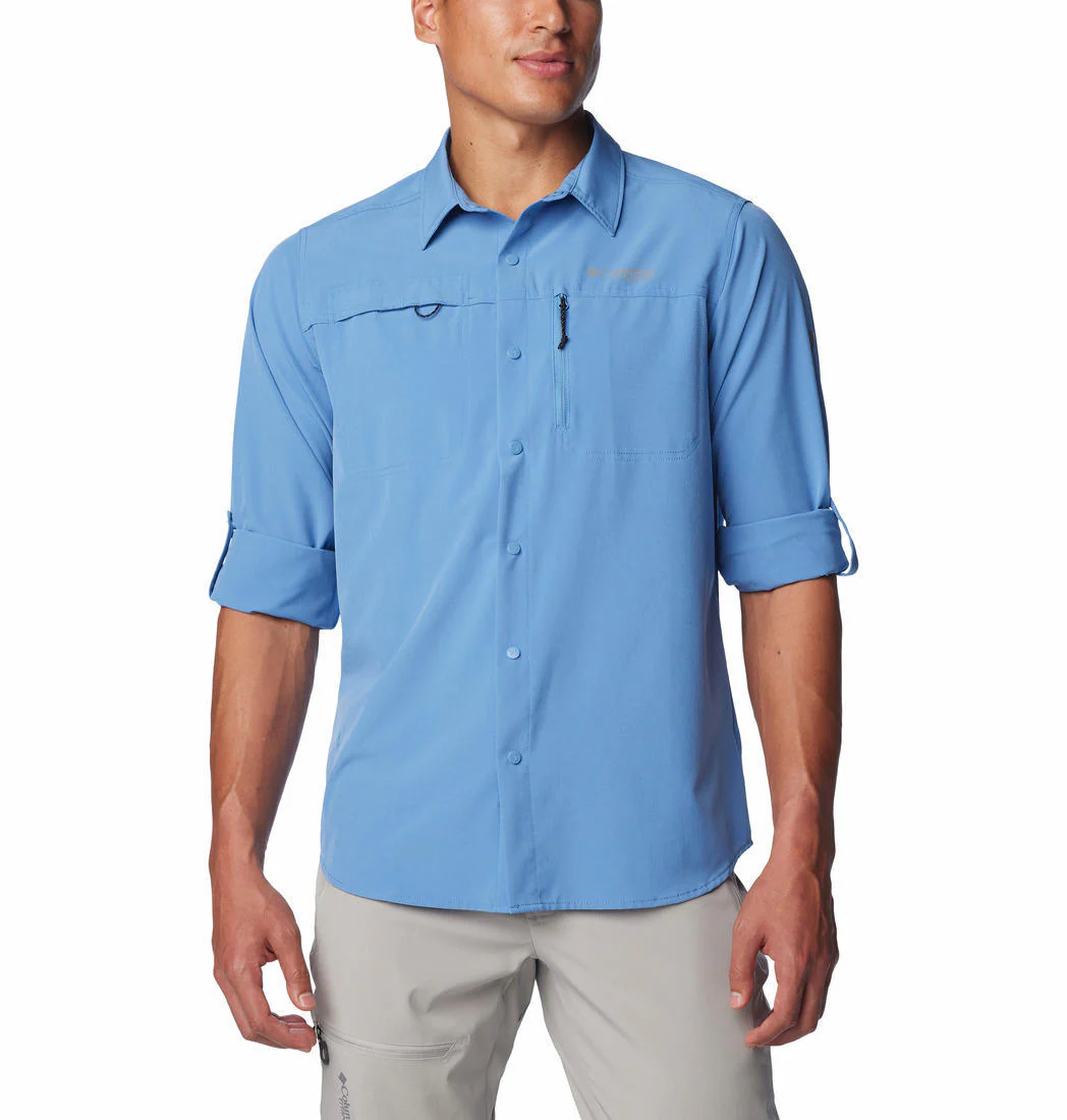 Columbia Men Navy Blue Summit Valley Woven LS Shirt (Sun Protection) - Image 8
