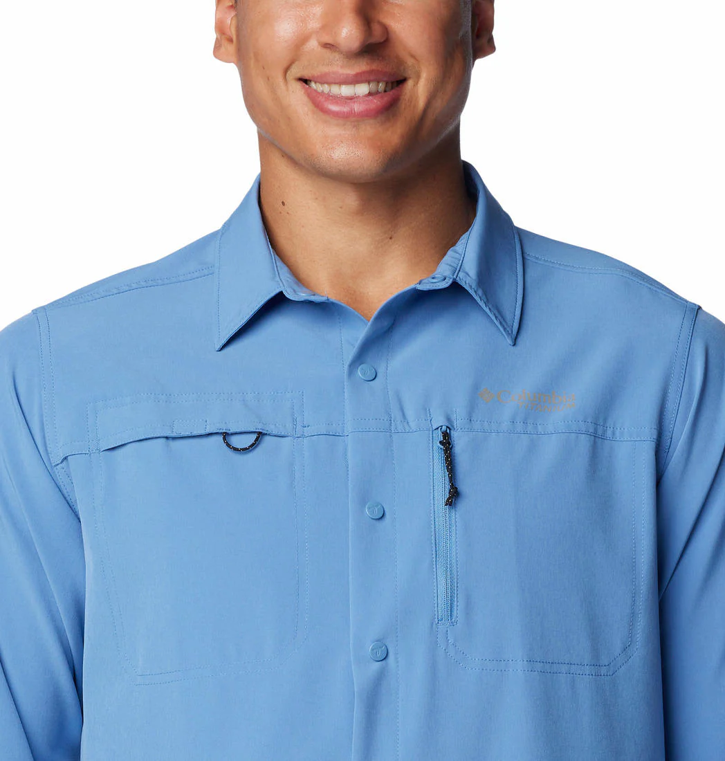 Columbia Men Navy Blue Summit Valley Woven LS Shirt (Sun Protection) - Image 5