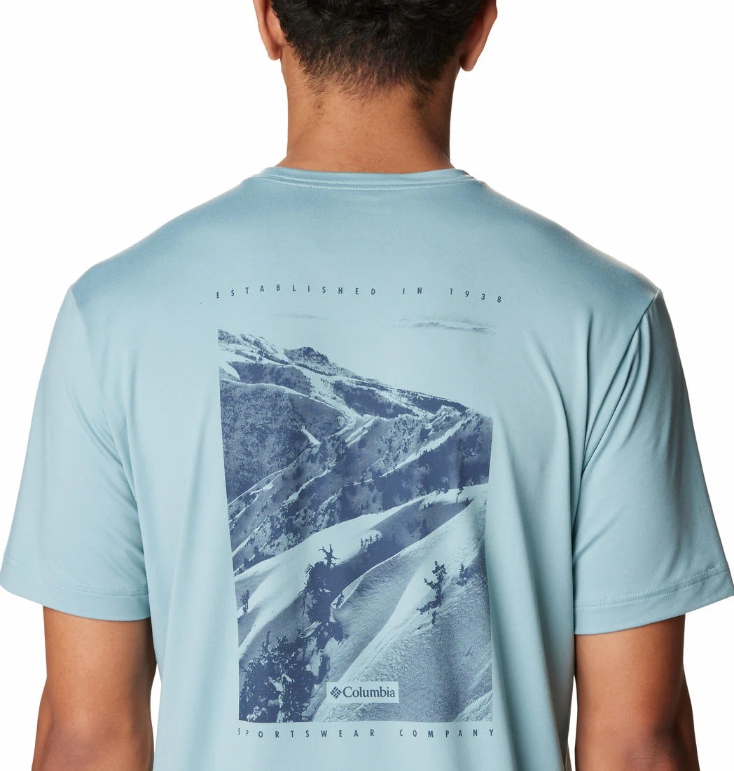 Columbia Men Blue Tech Trail Graphic Tee (Sun Protection) - Image 3
