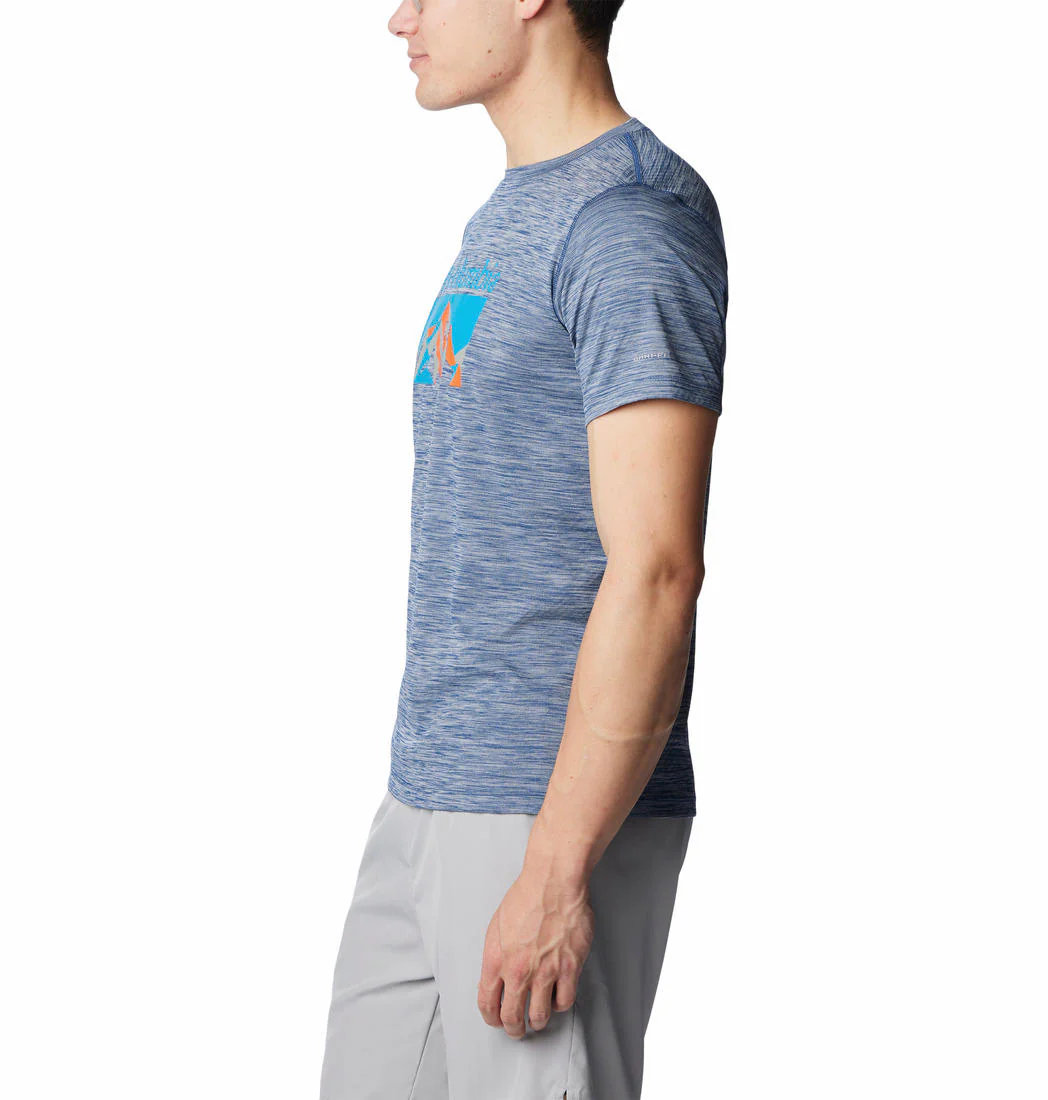 Columbia Men Blue Zero Rules Short Sleeve Graphic Shirt (Sun Protection) - Image 4