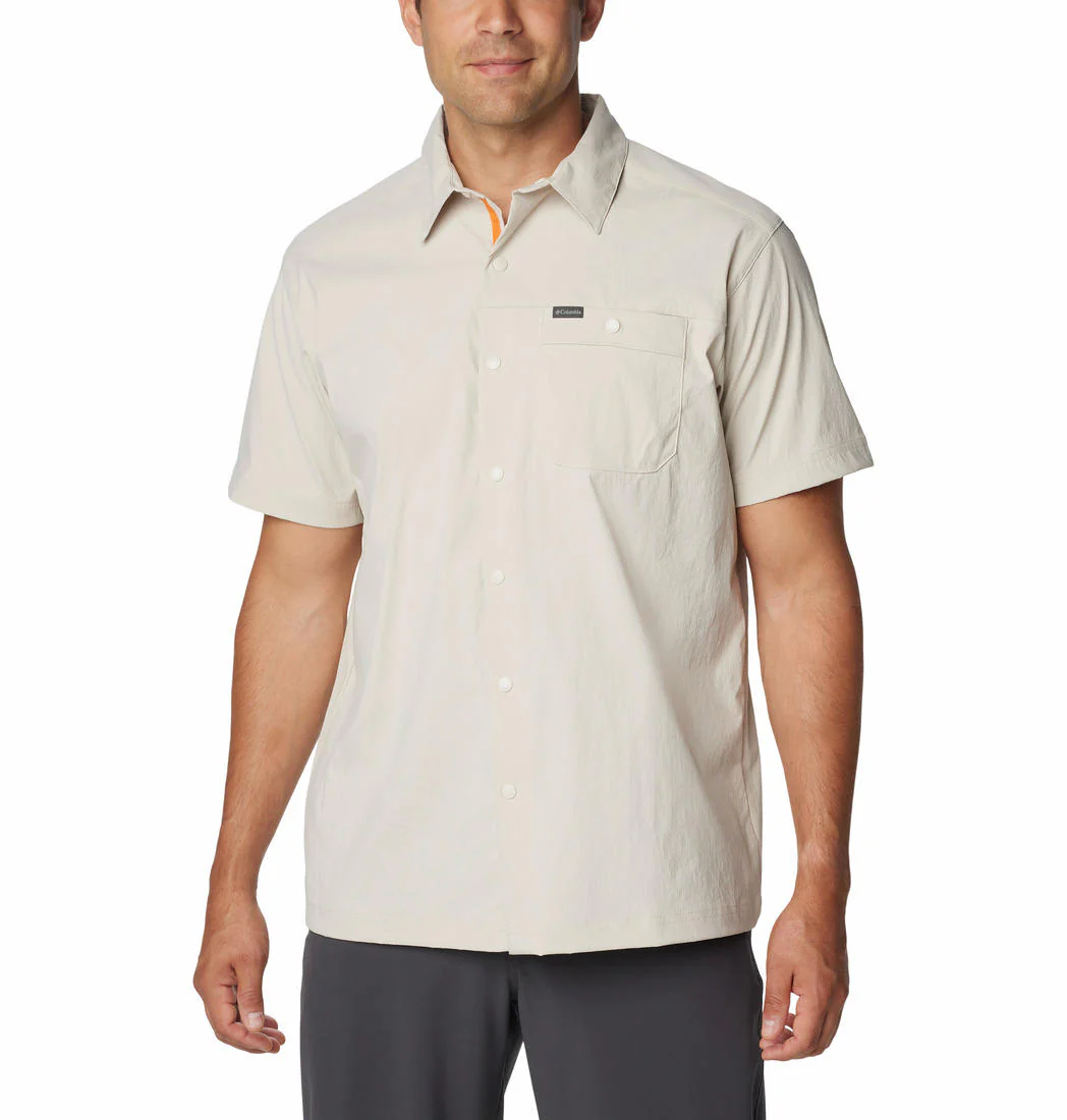 Columbia Men Brown Landroamer Ripstop SS Shirt (Sun Protection)