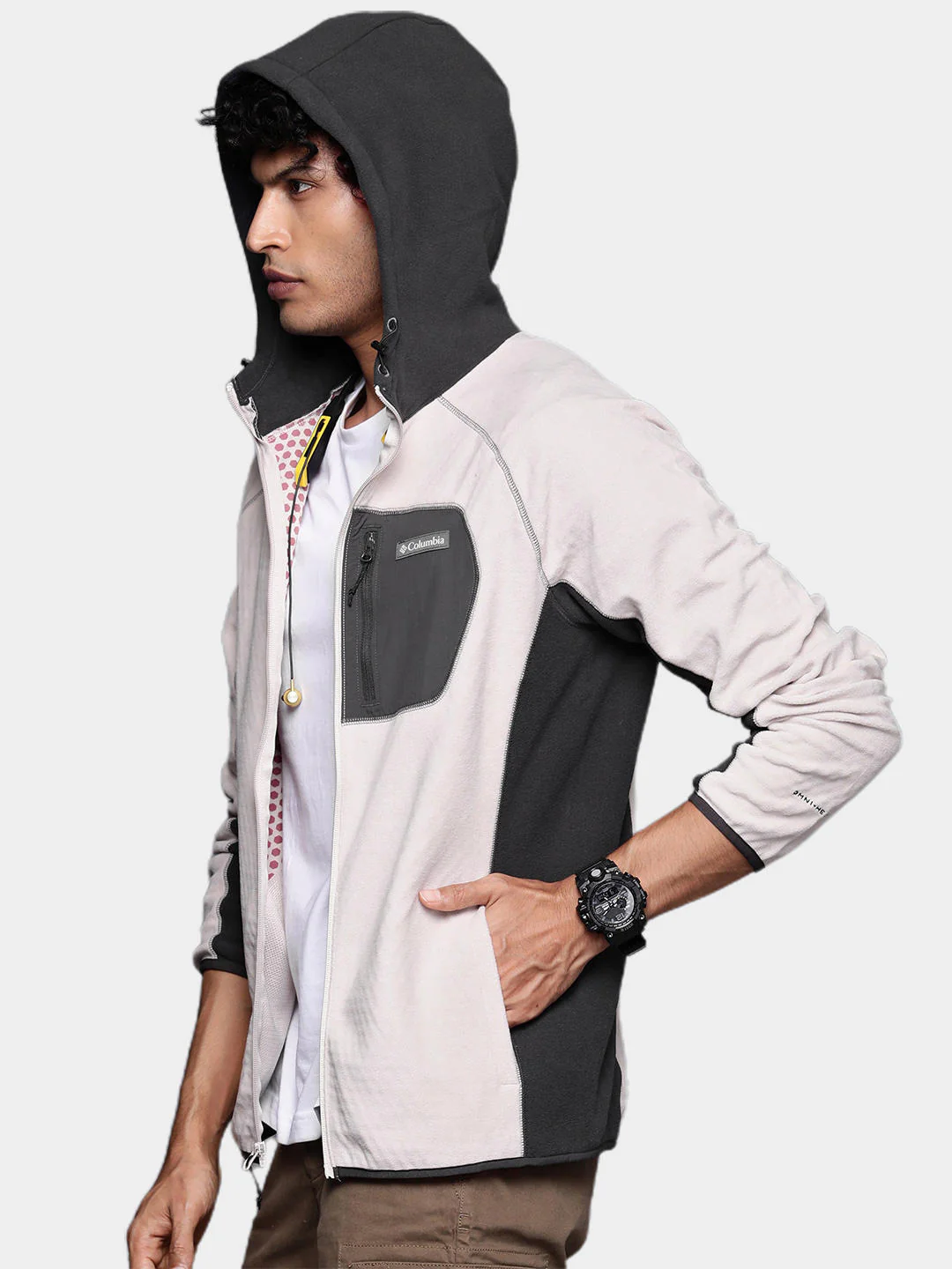 Columbia Men Brown M Outdoor Tracks Hooded Full Zip - Image 10