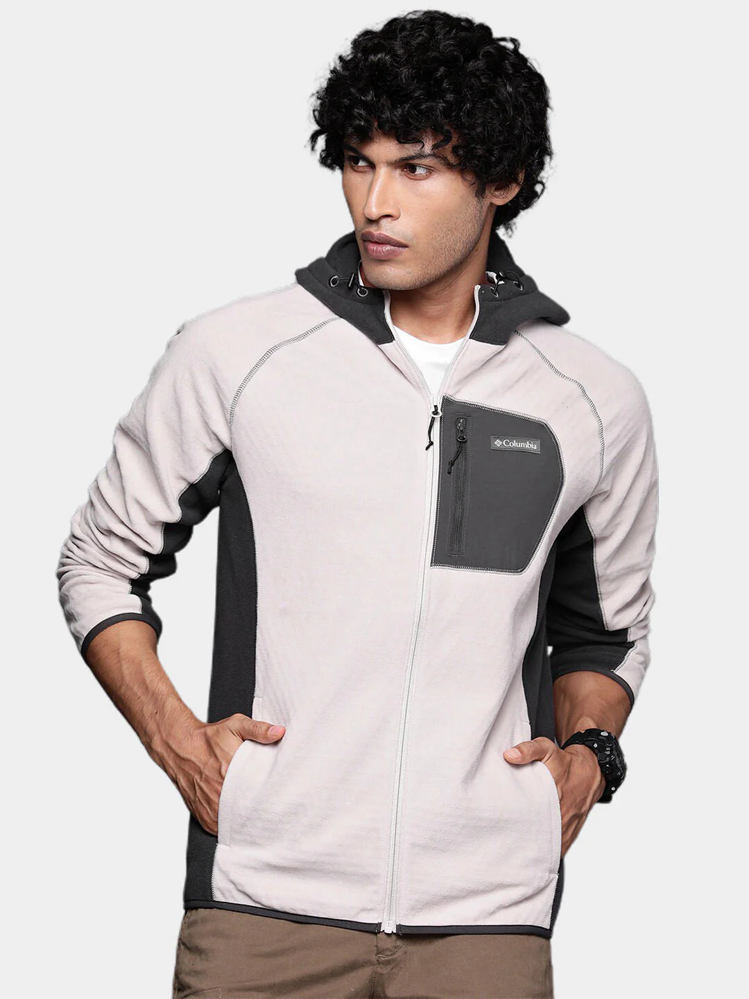 Columbia Men Brown M Outdoor Tracks Hooded Full Zip - Image 11