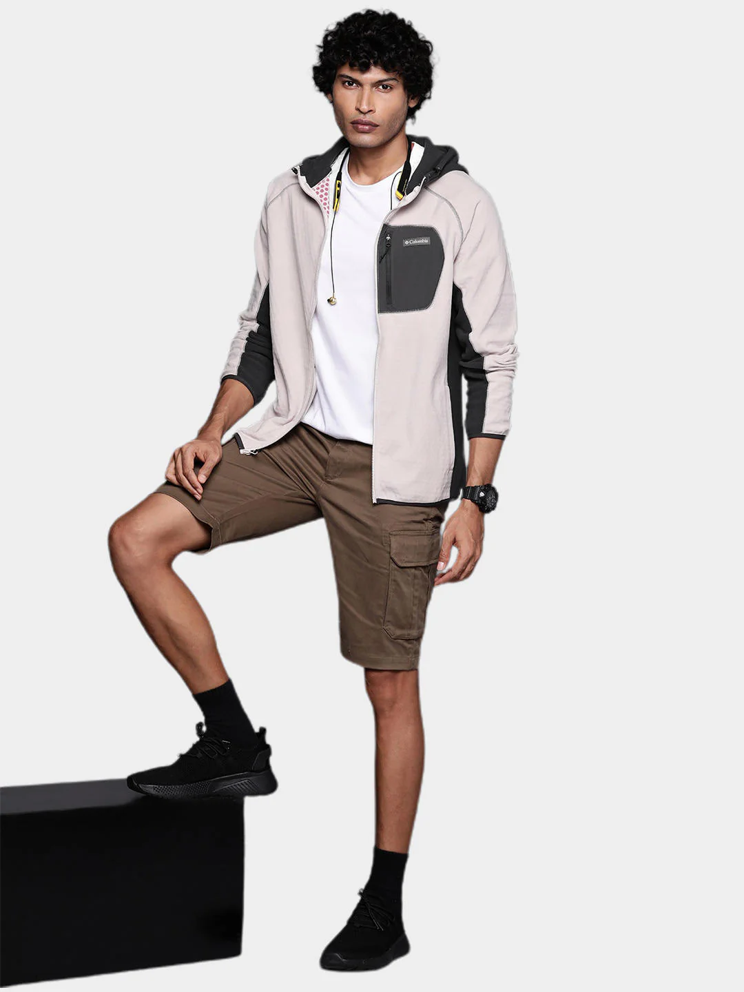 Columbia Men Brown M Outdoor Tracks Hooded Full Zip - Image 12