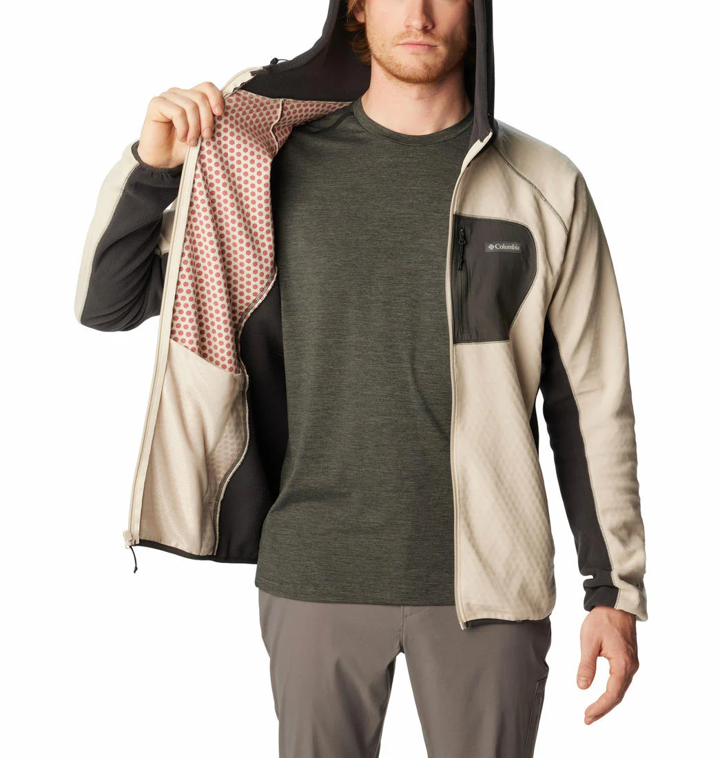 Columbia Men Brown M Outdoor Tracks Hooded Full Zip - Image 2