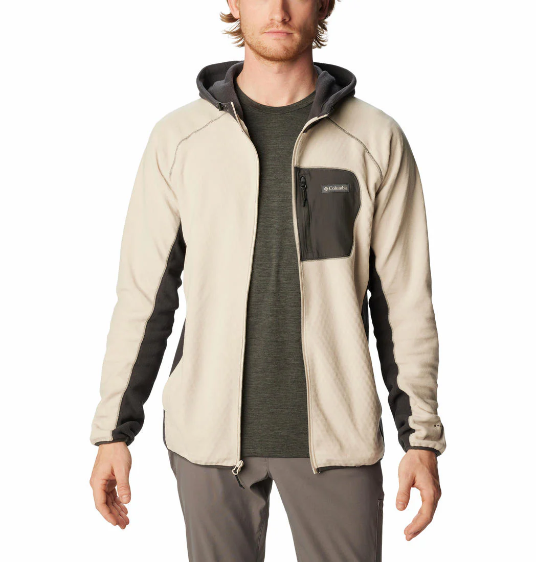 Columbia Men Brown M Outdoor Tracks Hooded Full Zip - Image 3