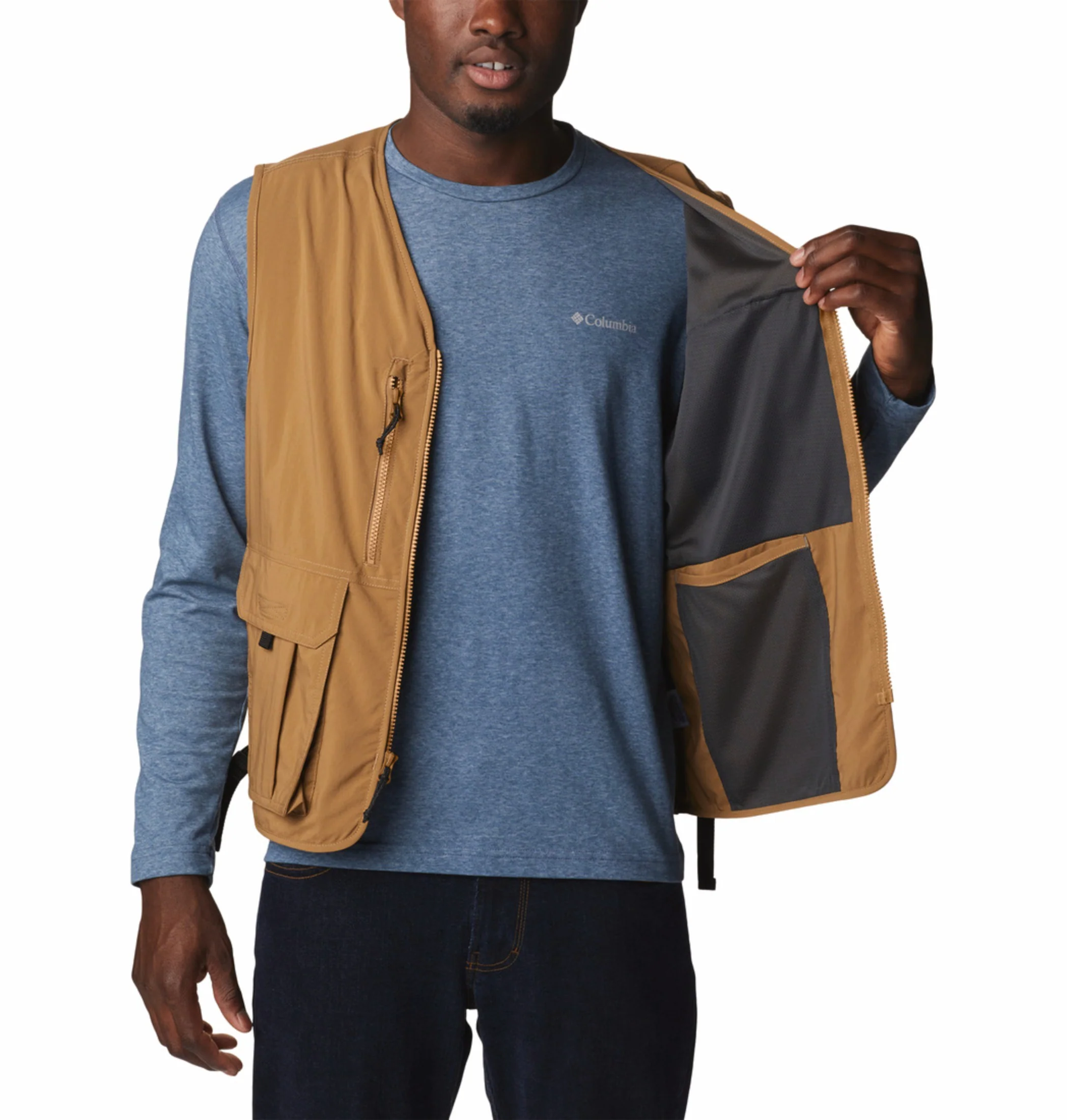 Columbia Men Brown Omni-Shade Silver Ridge Utility Vest - Image 7