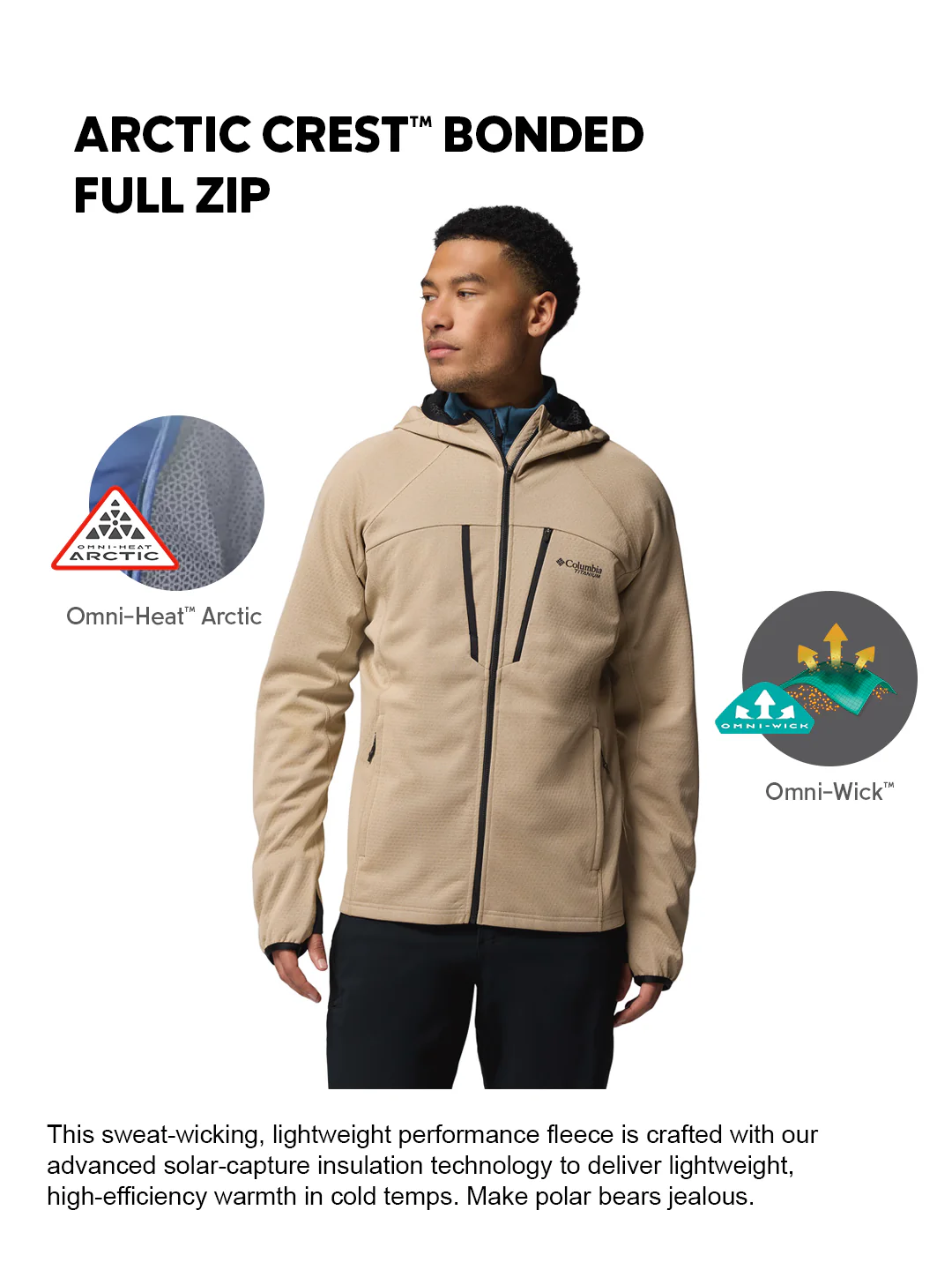 Columbia Men Brown OmniHeat Arctic Bonded Fleece Jacket - Image 2