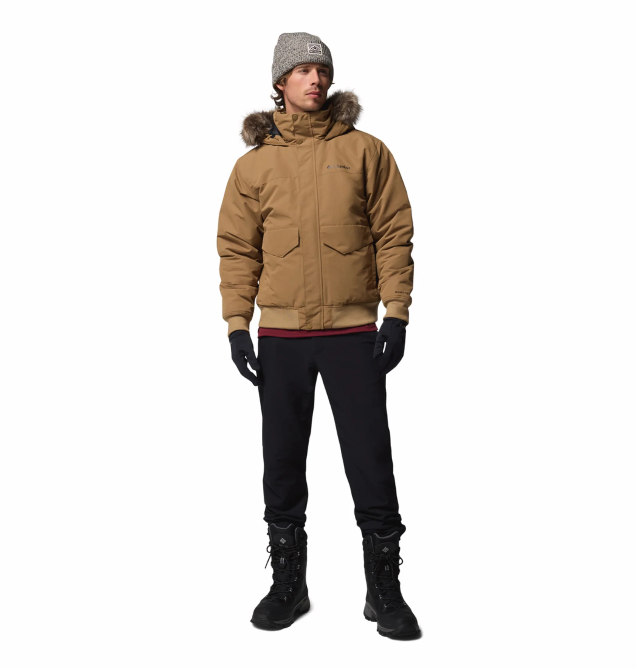 Columbia Men Brown OmniHeat Infinity Cape Ridge Bomber Down Jacket - Image 6