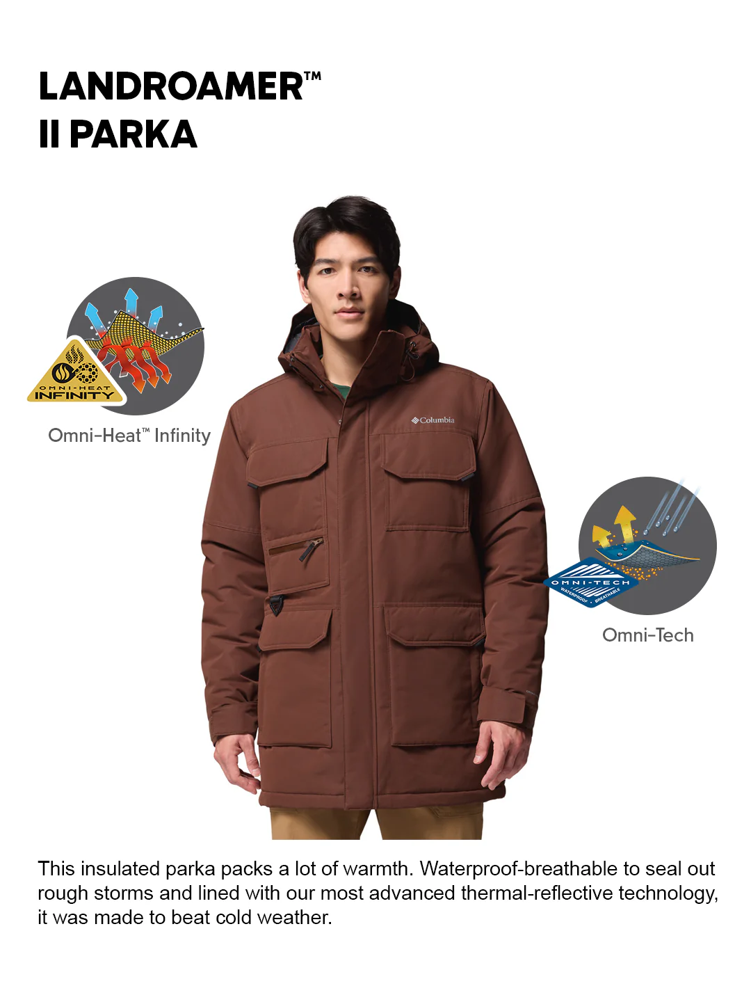Columbia Men Brown OmniHeat Infinity Landroamer II Parka Jacket - Image 2
